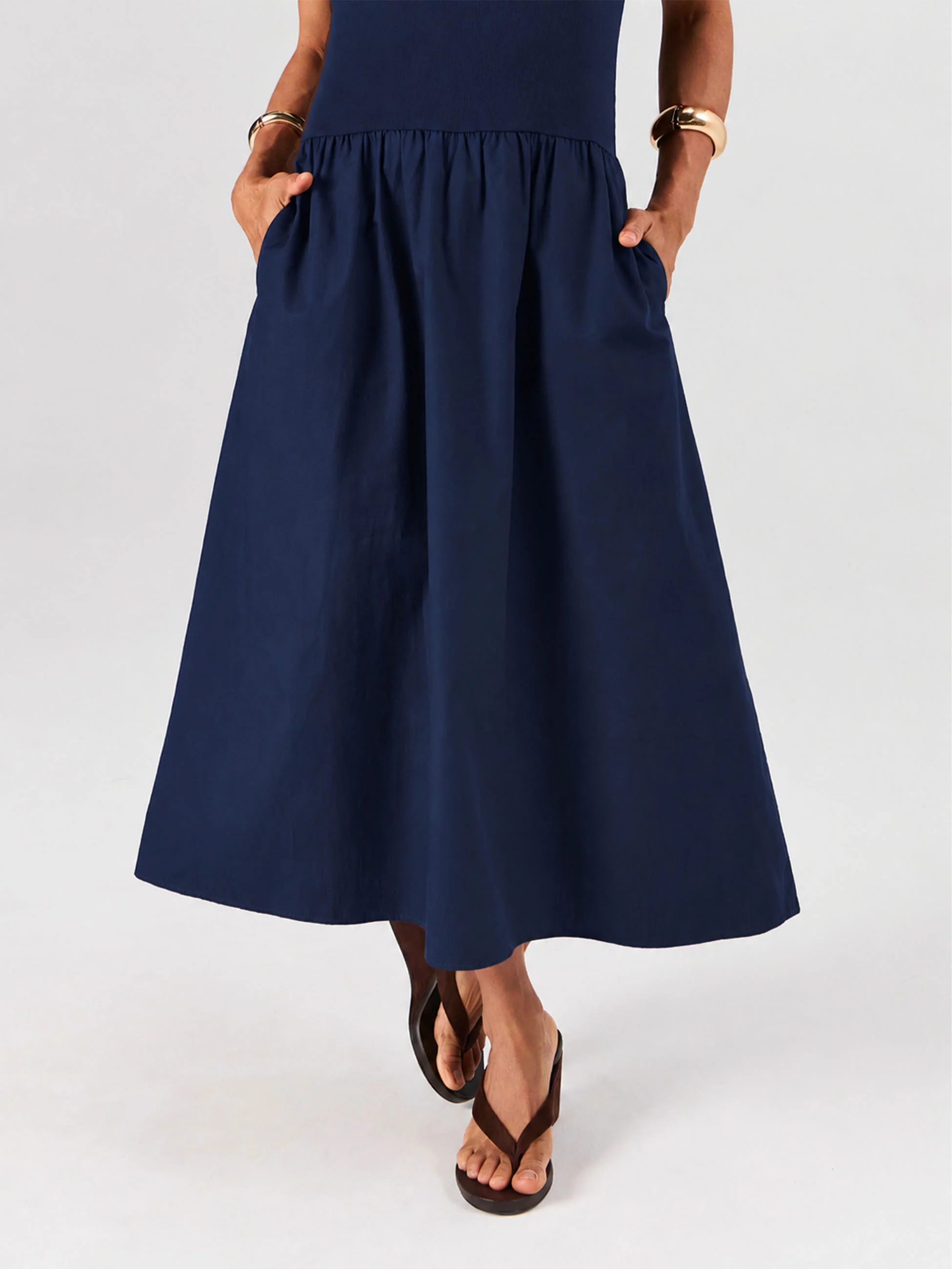 Aria Sleeveless Dress - Navy - Image 7