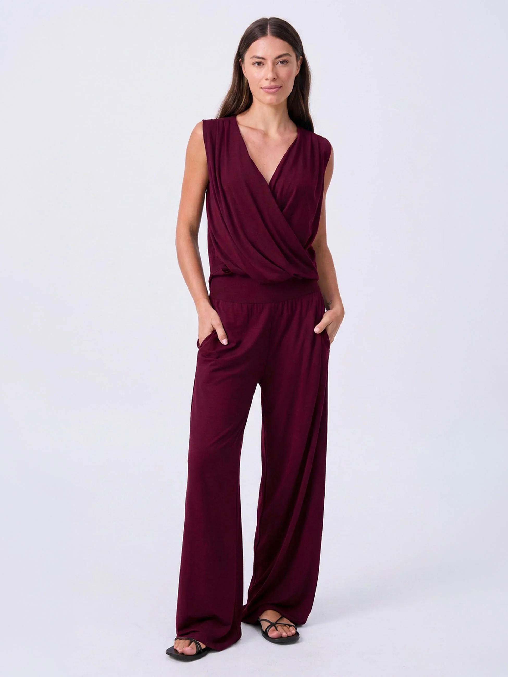 Athena Drape Top - Sangria