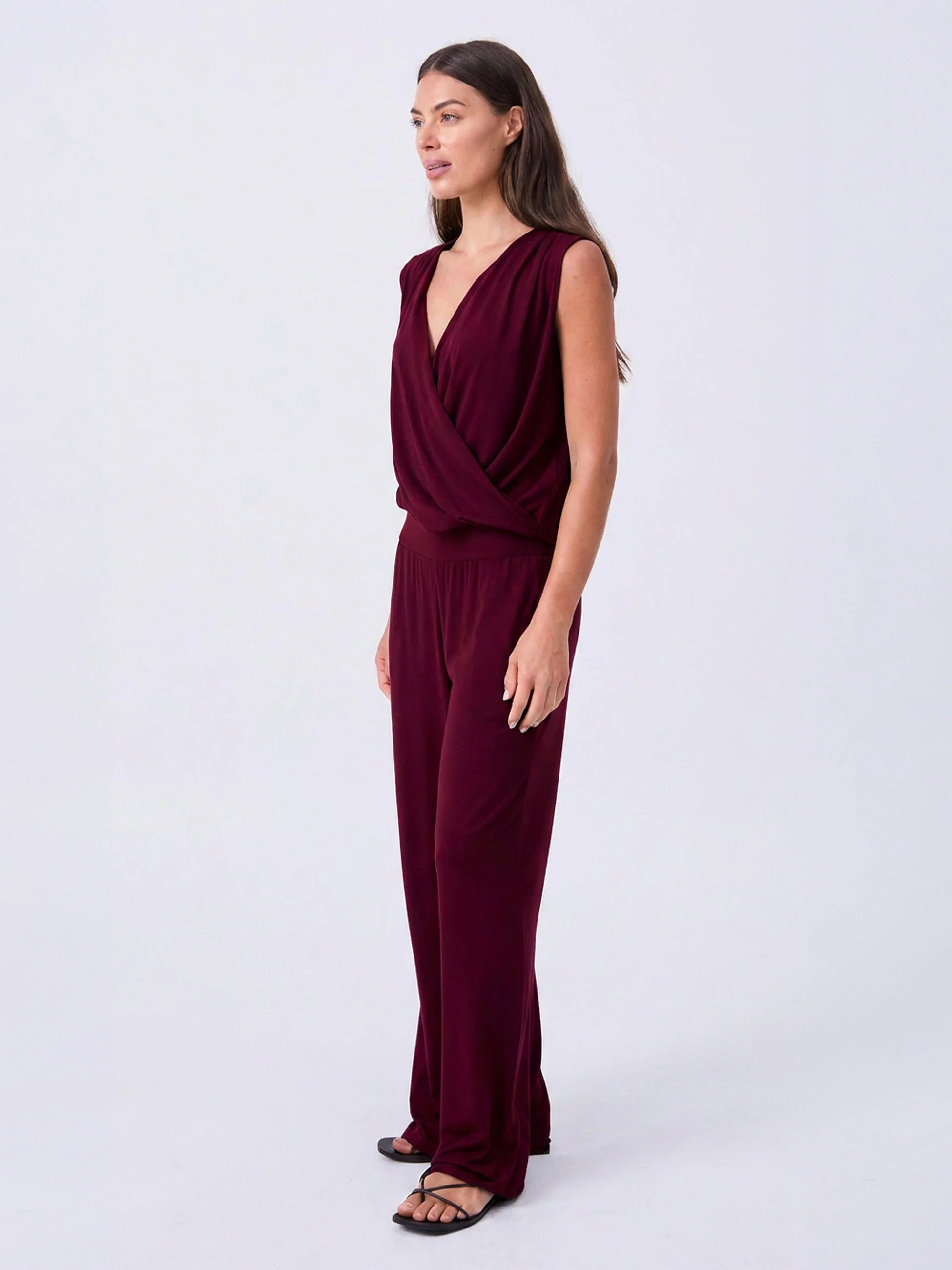 Athena Drape Top - Sangria - Image 2