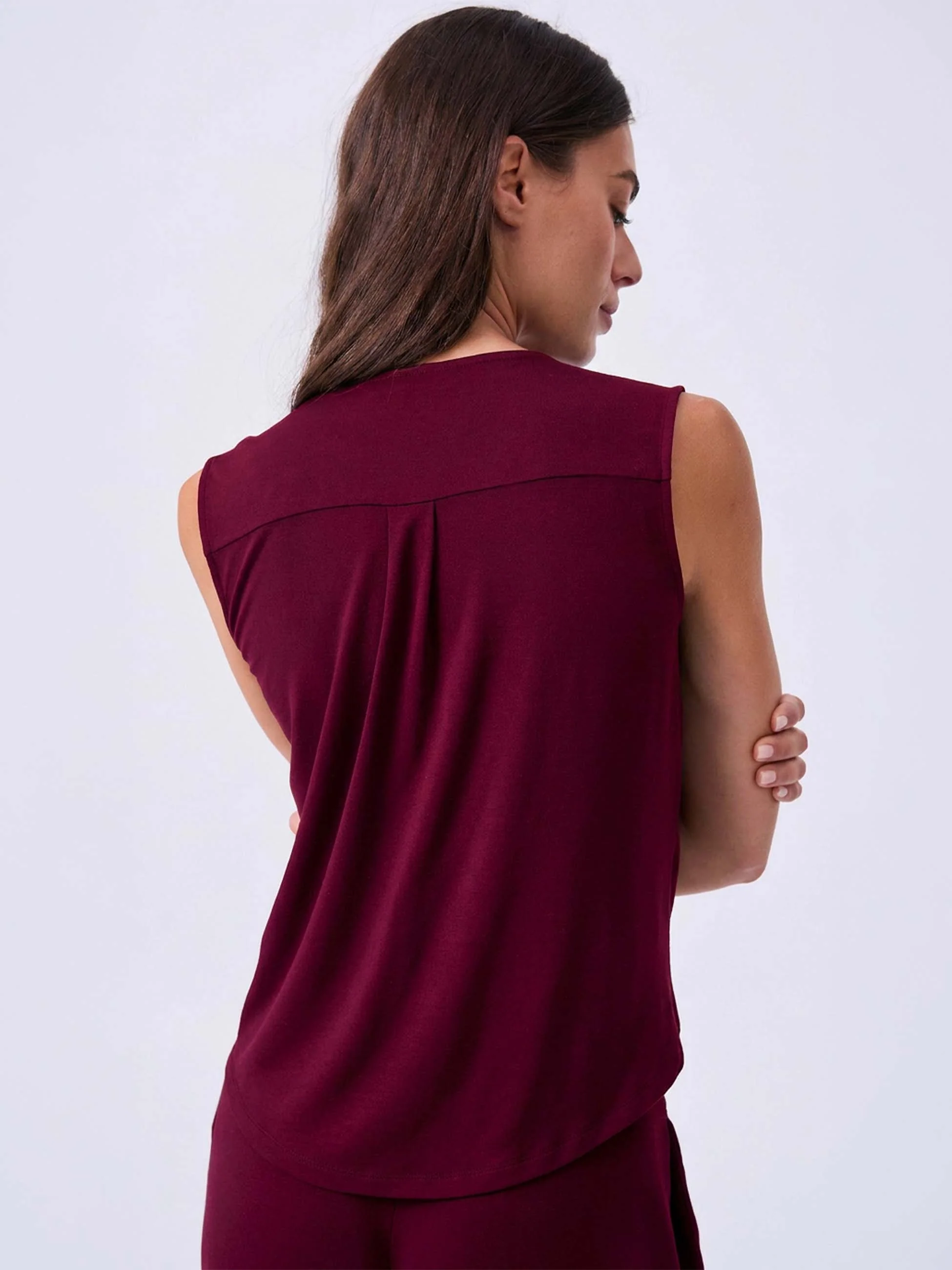 Athena Drape Top - Sangria - Image 4