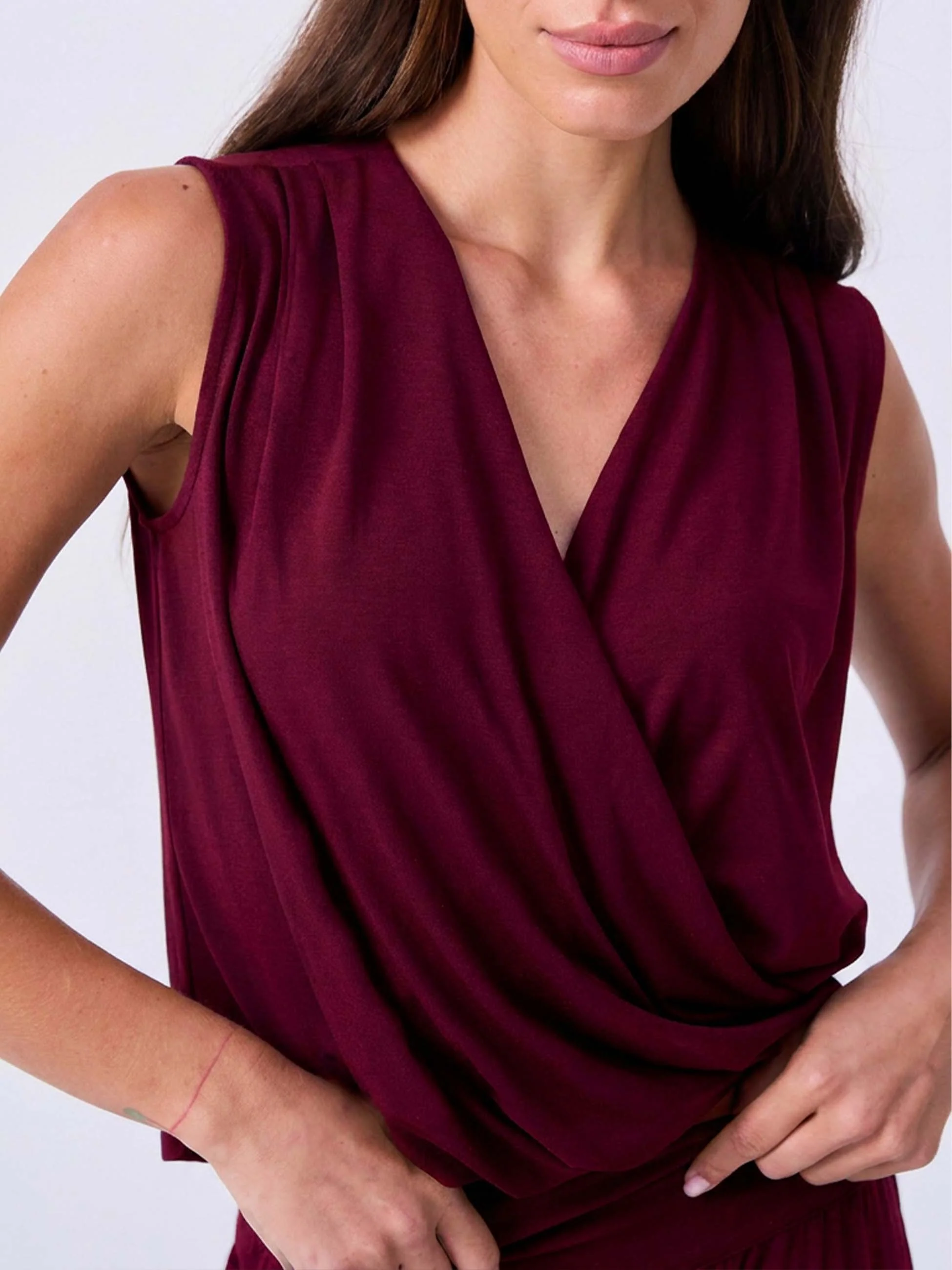 Athena Drape Top - Sangria - Image 6
