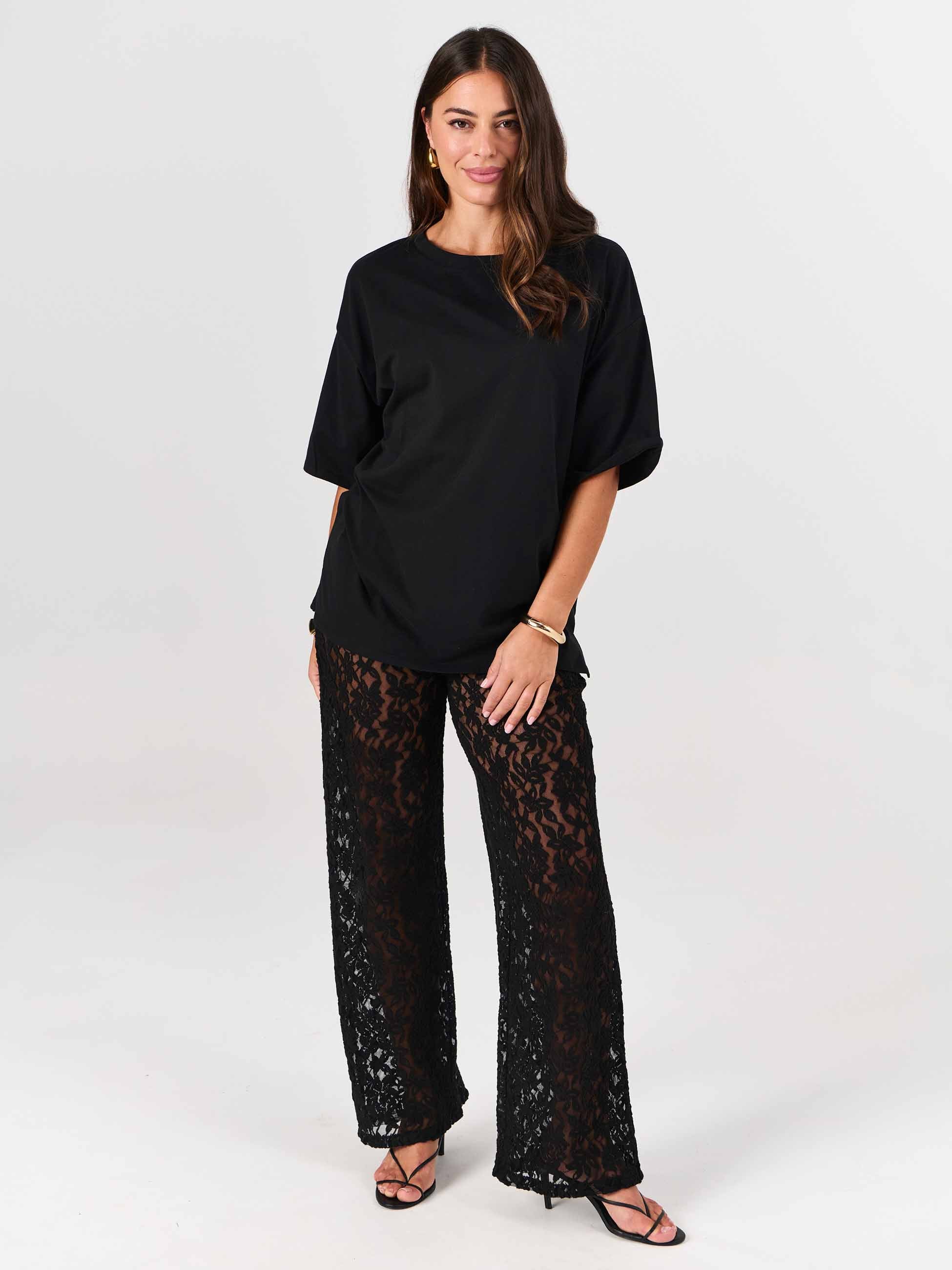 Chantelle Lace Pant - Black - Image 2