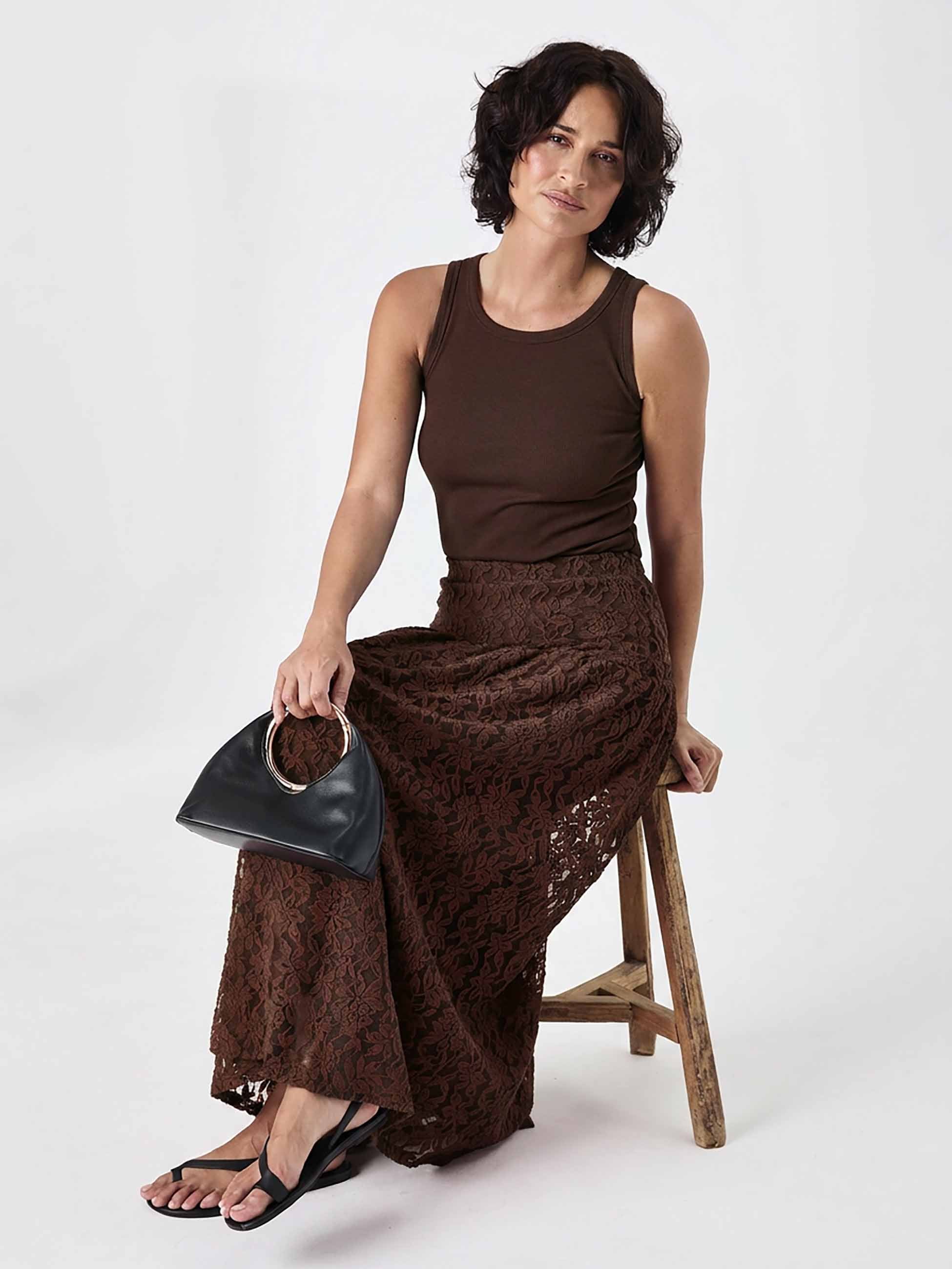Chantelle Lace Skirt - Coffee Bean - Image 6