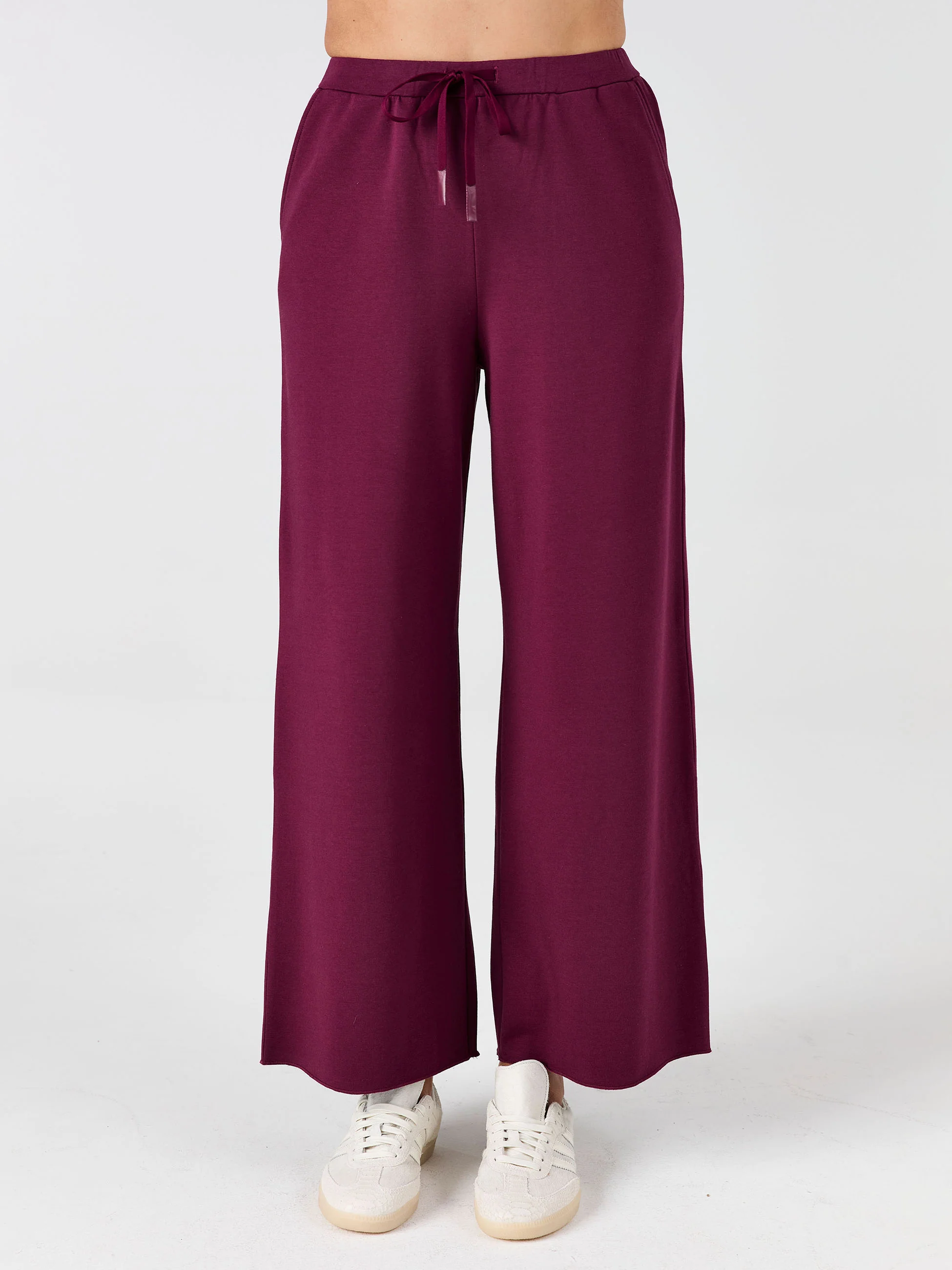 Classic Wide Leg Sweat Pants - Ruby - Image 4