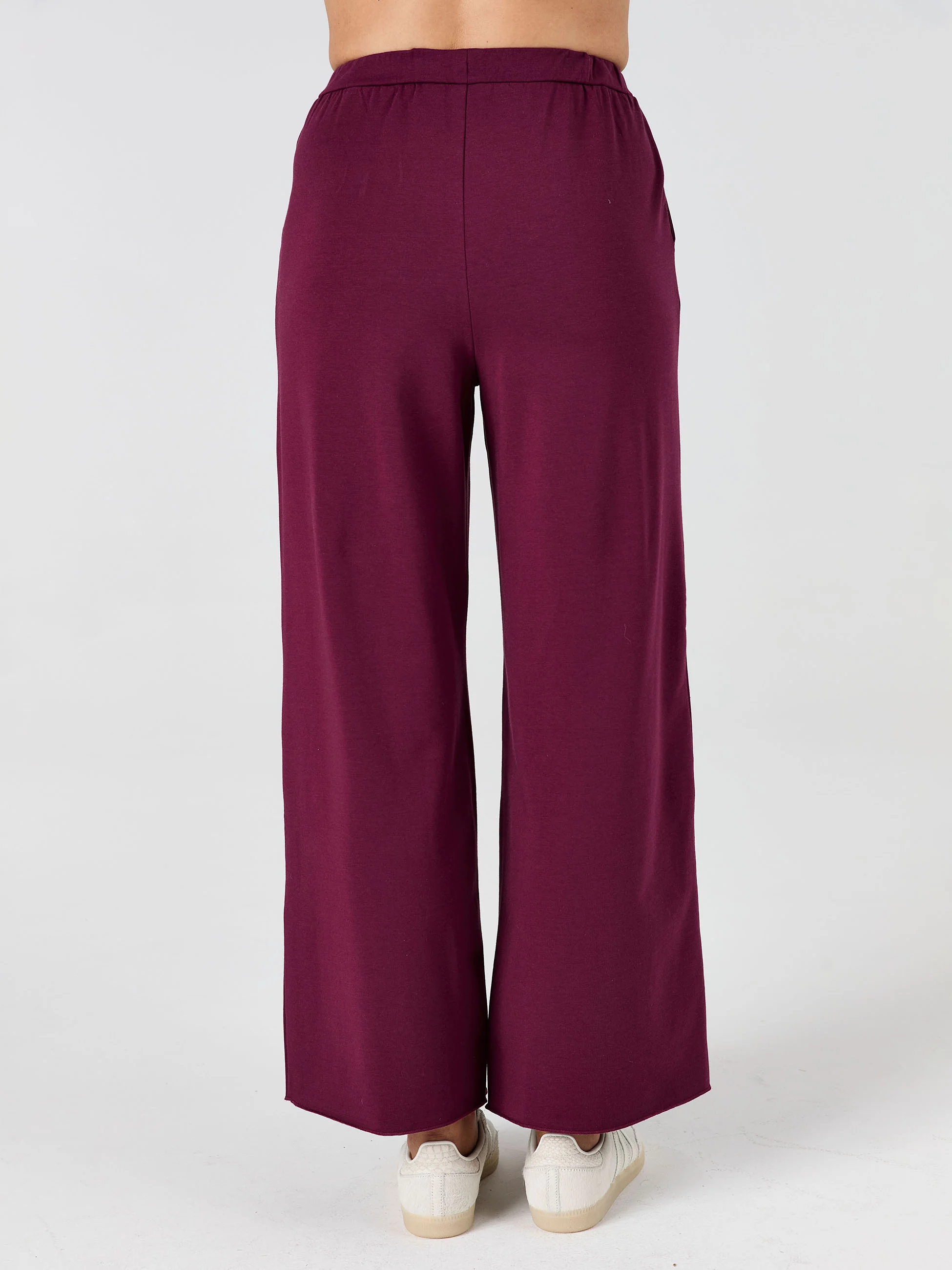 Classic Wide Leg Sweat Pants - Ruby - Image 5