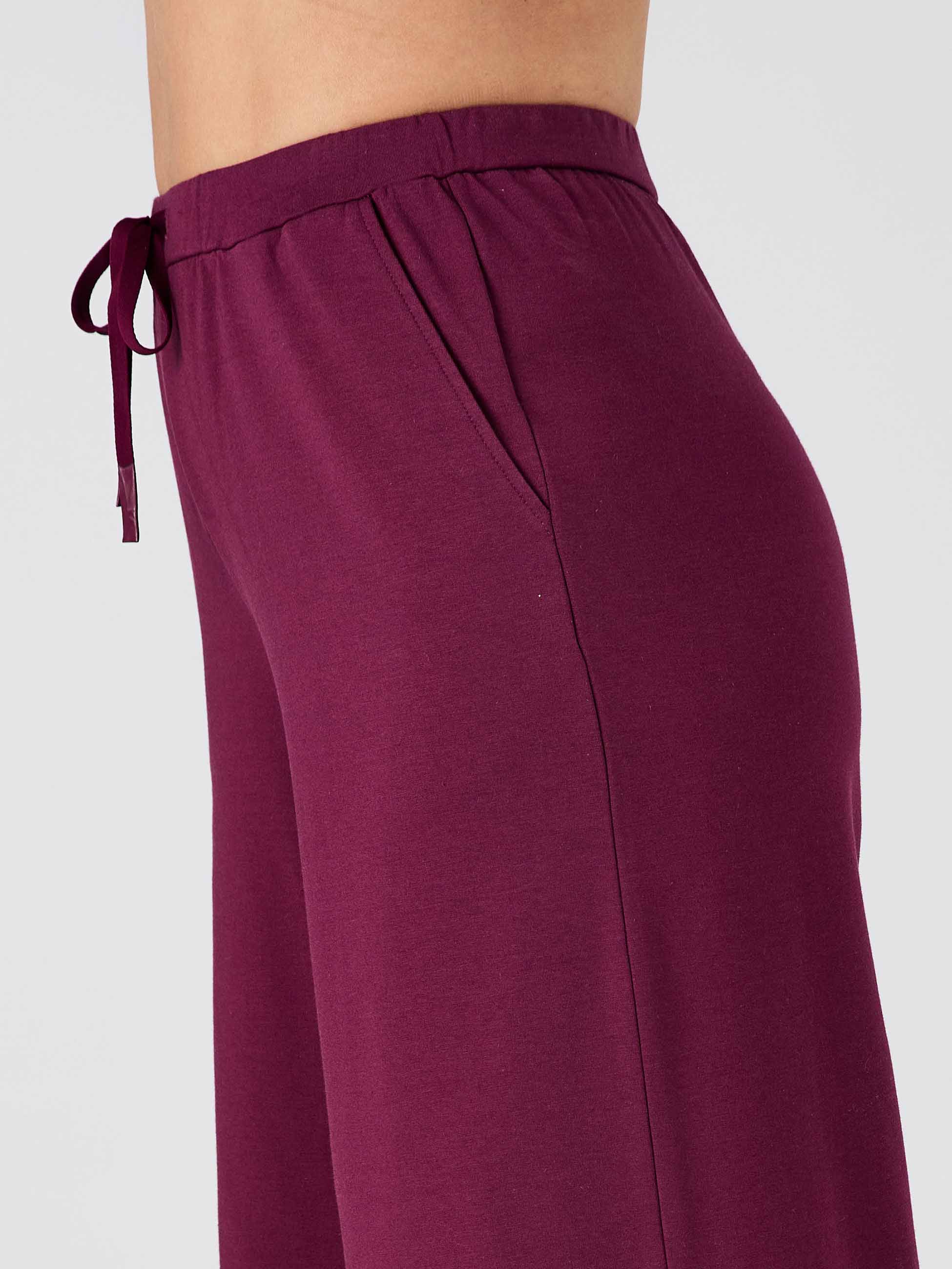 Classic Wide Leg Sweat Pants - Ruby - Image 7