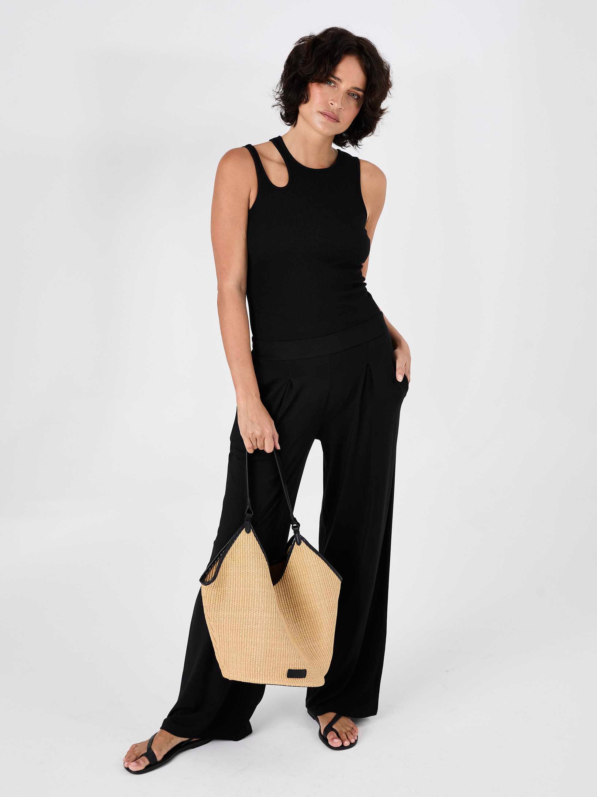 Emery Wide Leg Pants - Black - Image 6