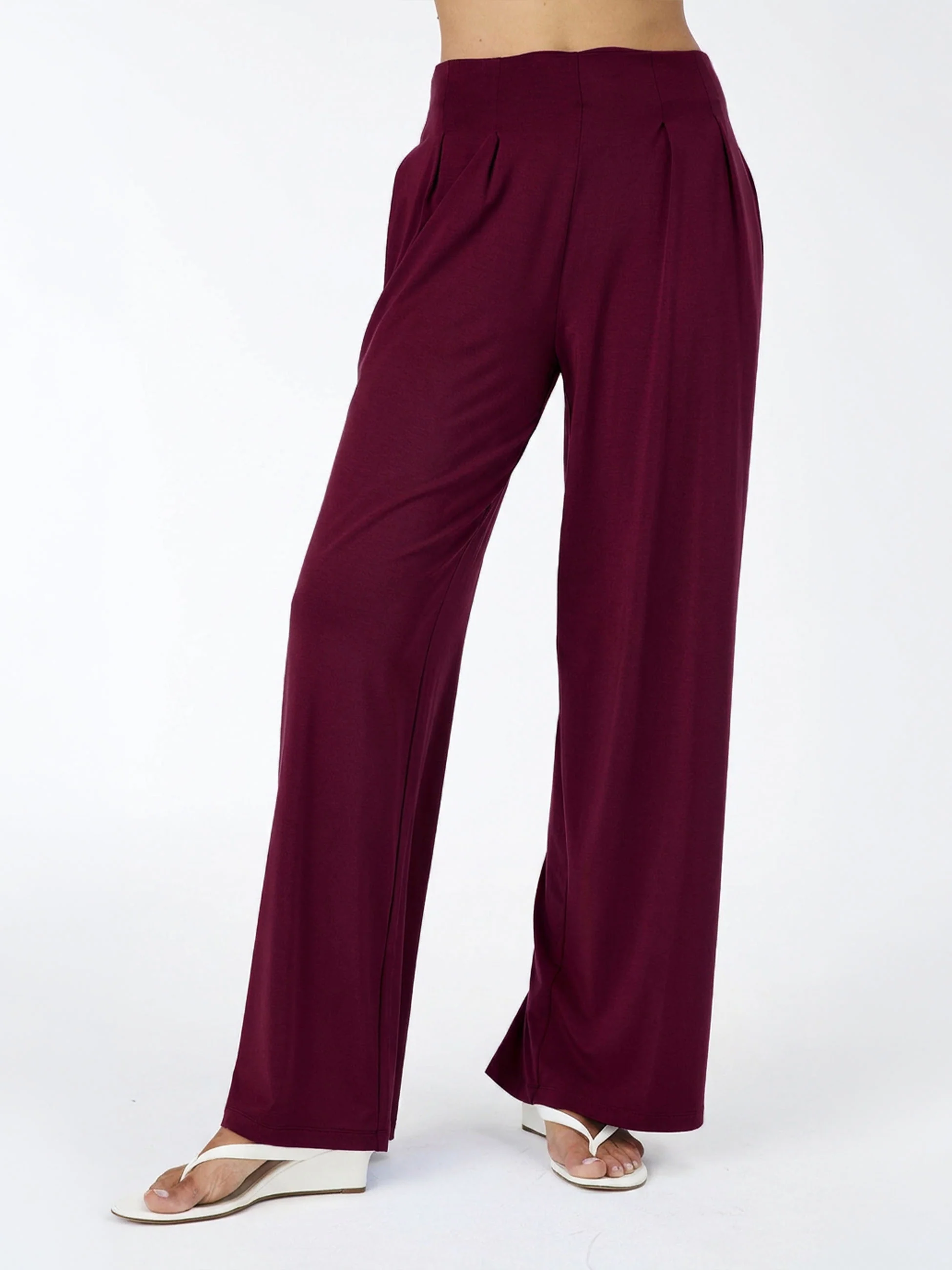 Emery Wide Leg Pants - Sangria - Image 5