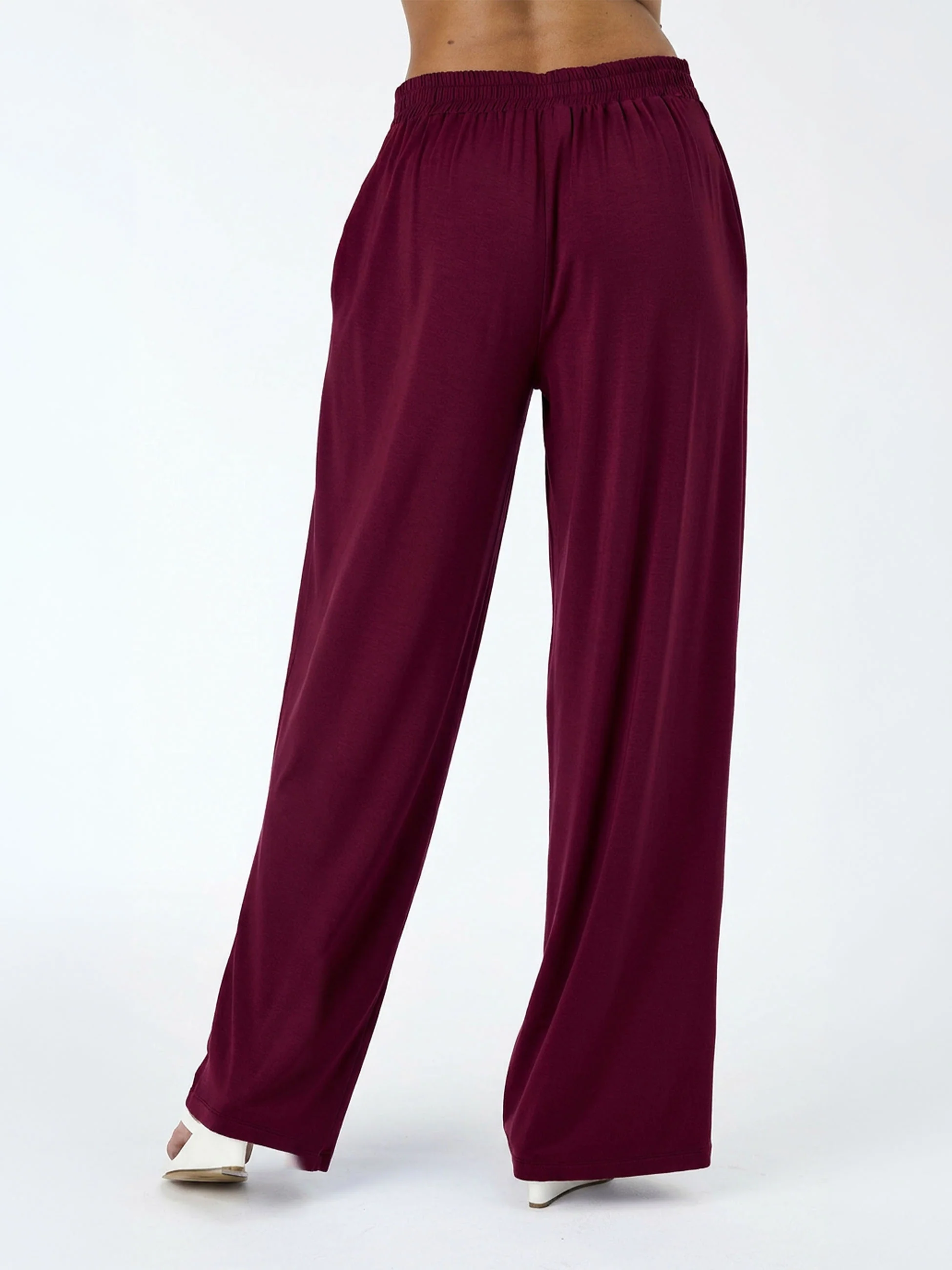 Emery Wide Leg Pants - Sangria - Image 6