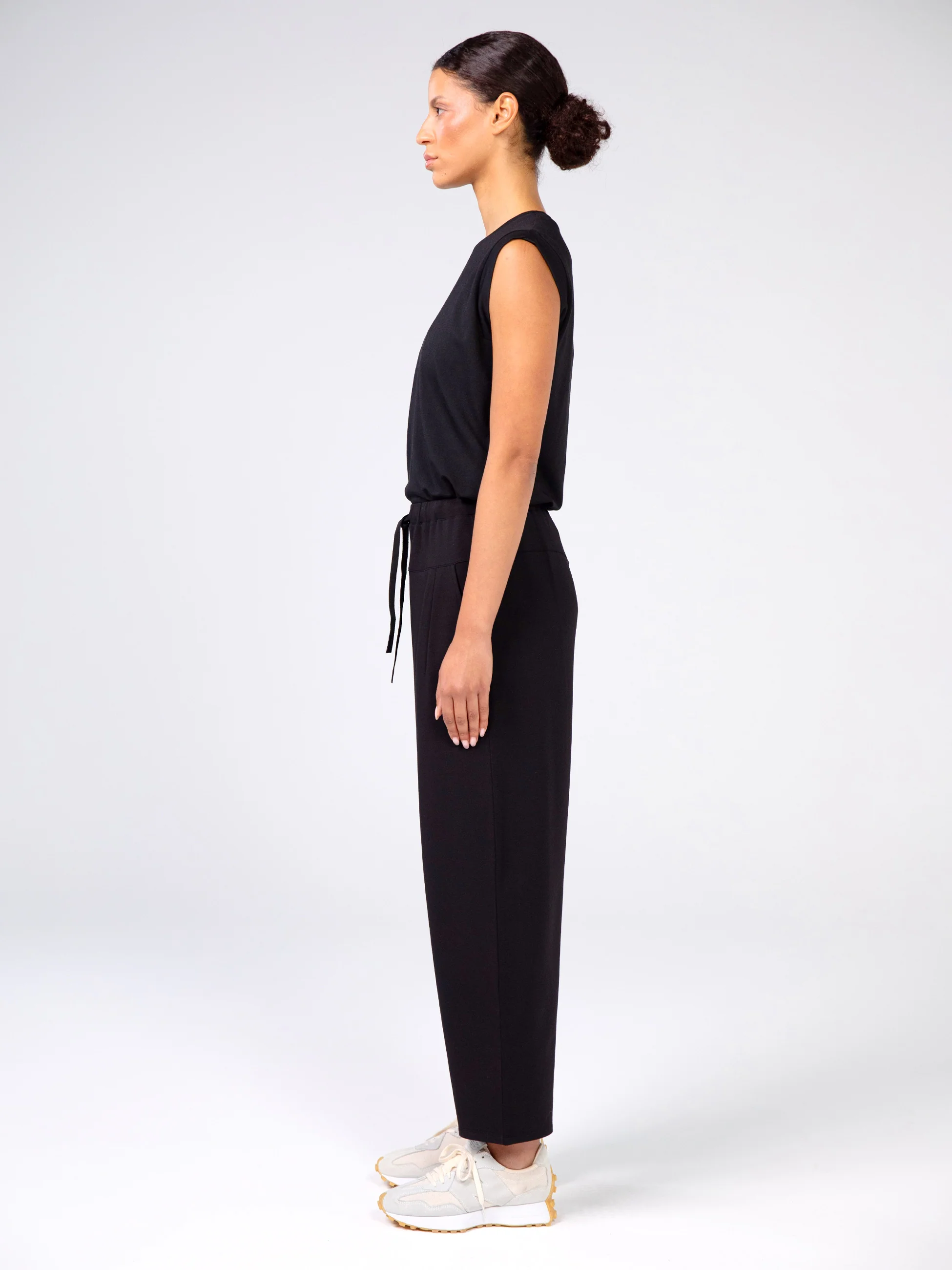 Kyoto Ankle Length French Terry Jogger - Black - Image 2