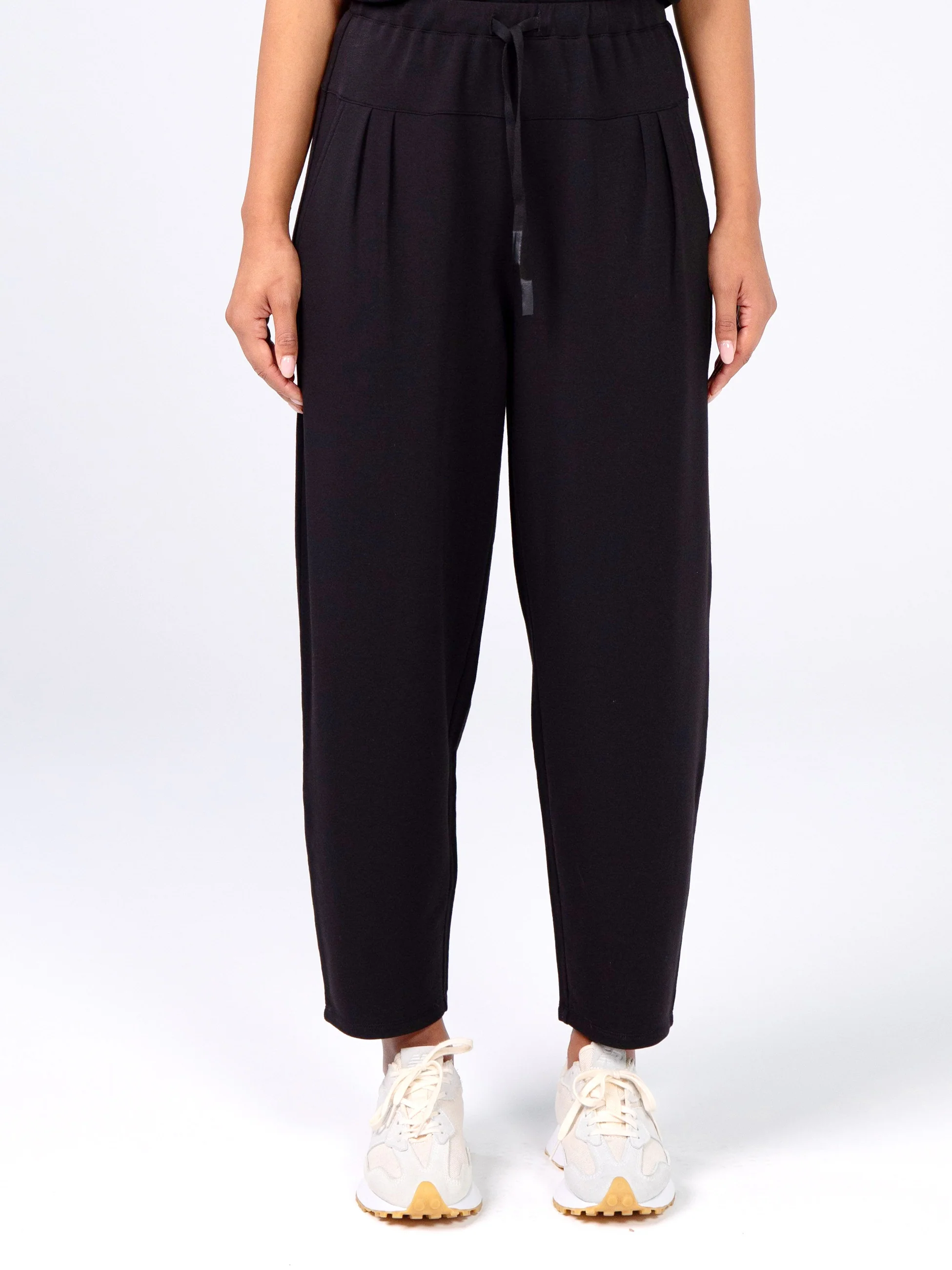 Kyoto Ankle Length French Terry Jogger - Black - Image 3