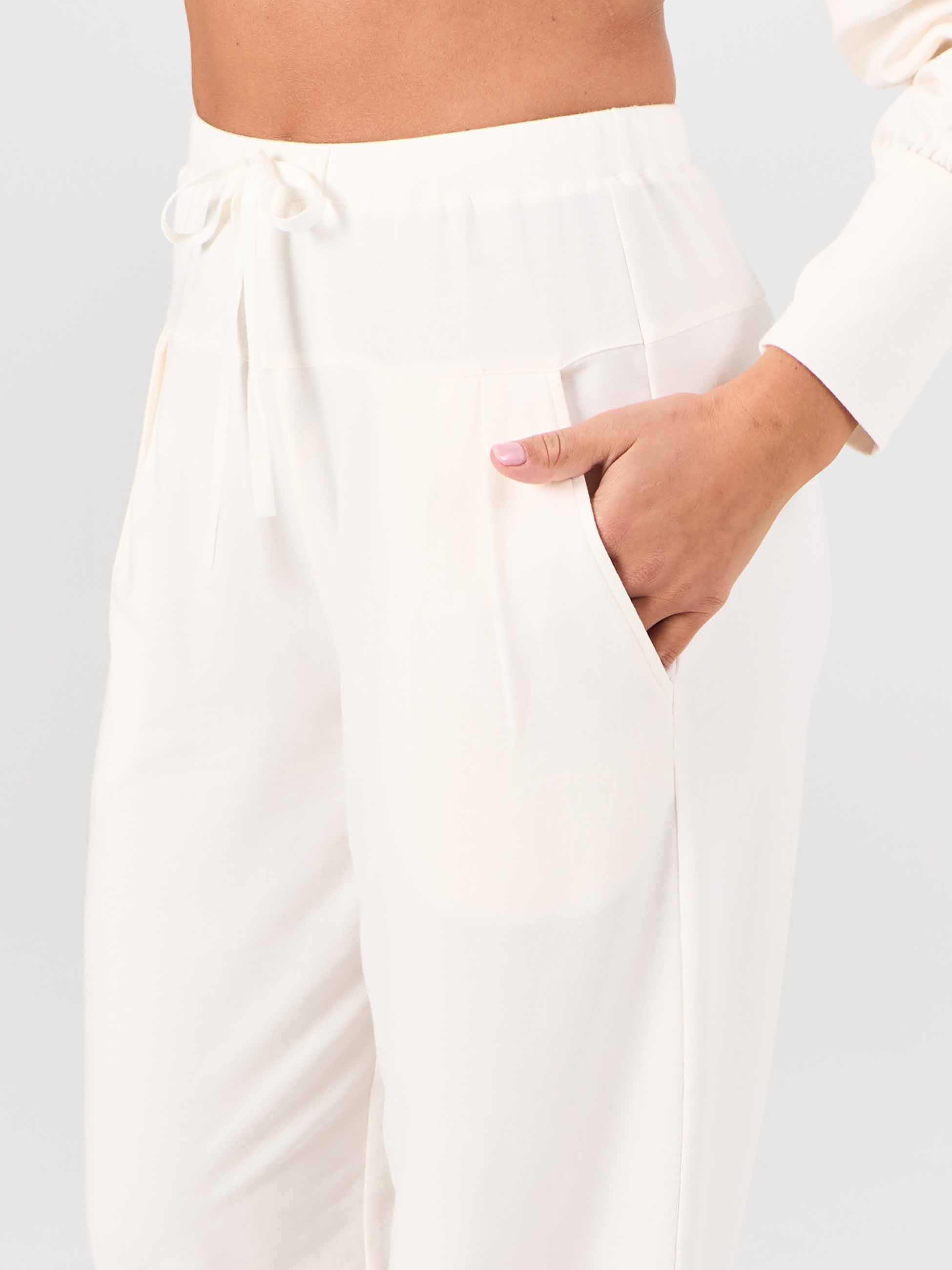 Kyoto Ankle Length French Terry Jogger - Soft White - Image 5