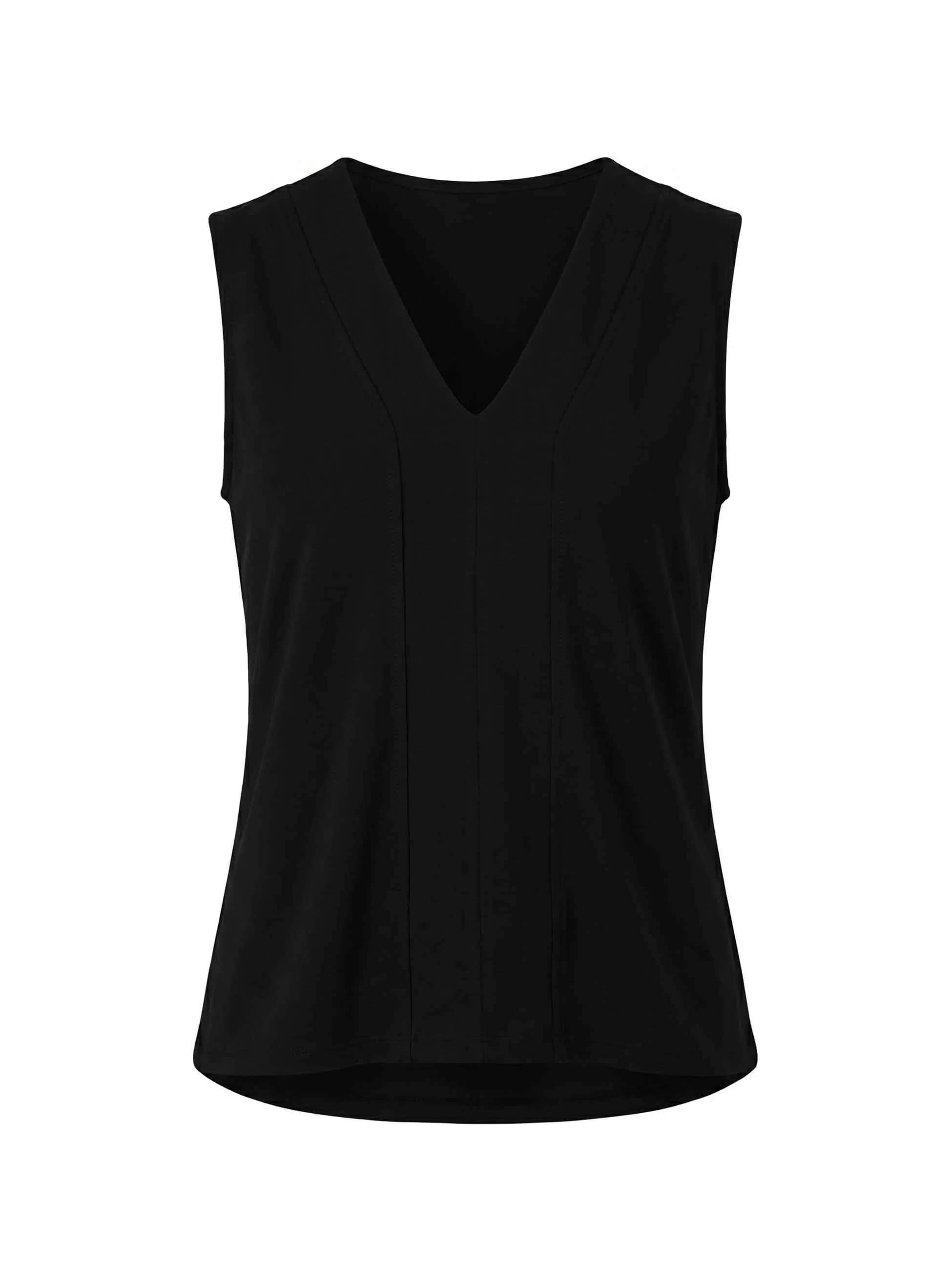 Laura V Neck Top - Black - Image 4