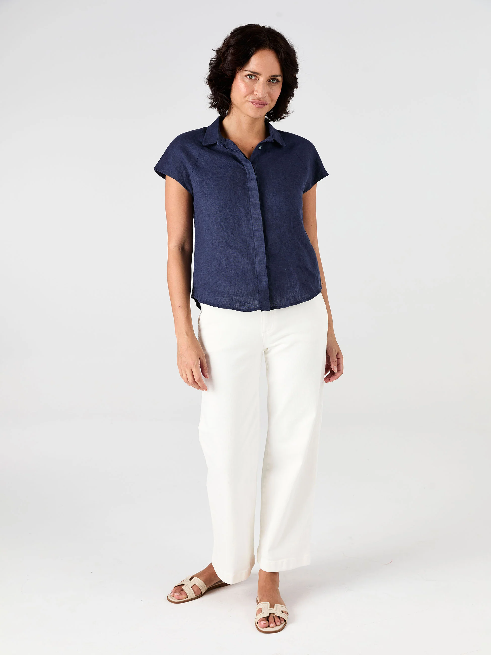 Laurel Linen Shirt - Navy - Image 3