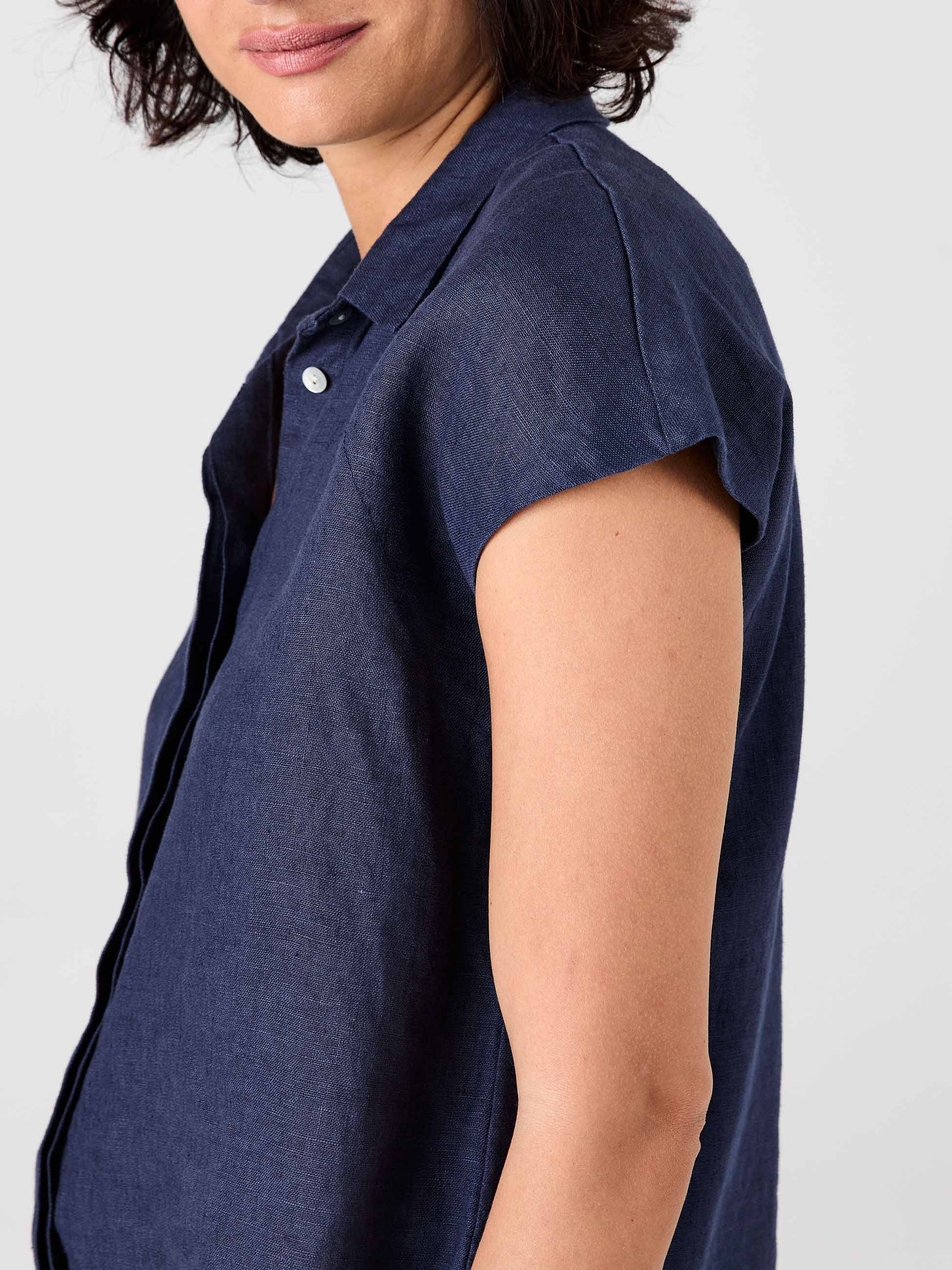 Laurel Linen Shirt - Navy - Image 4