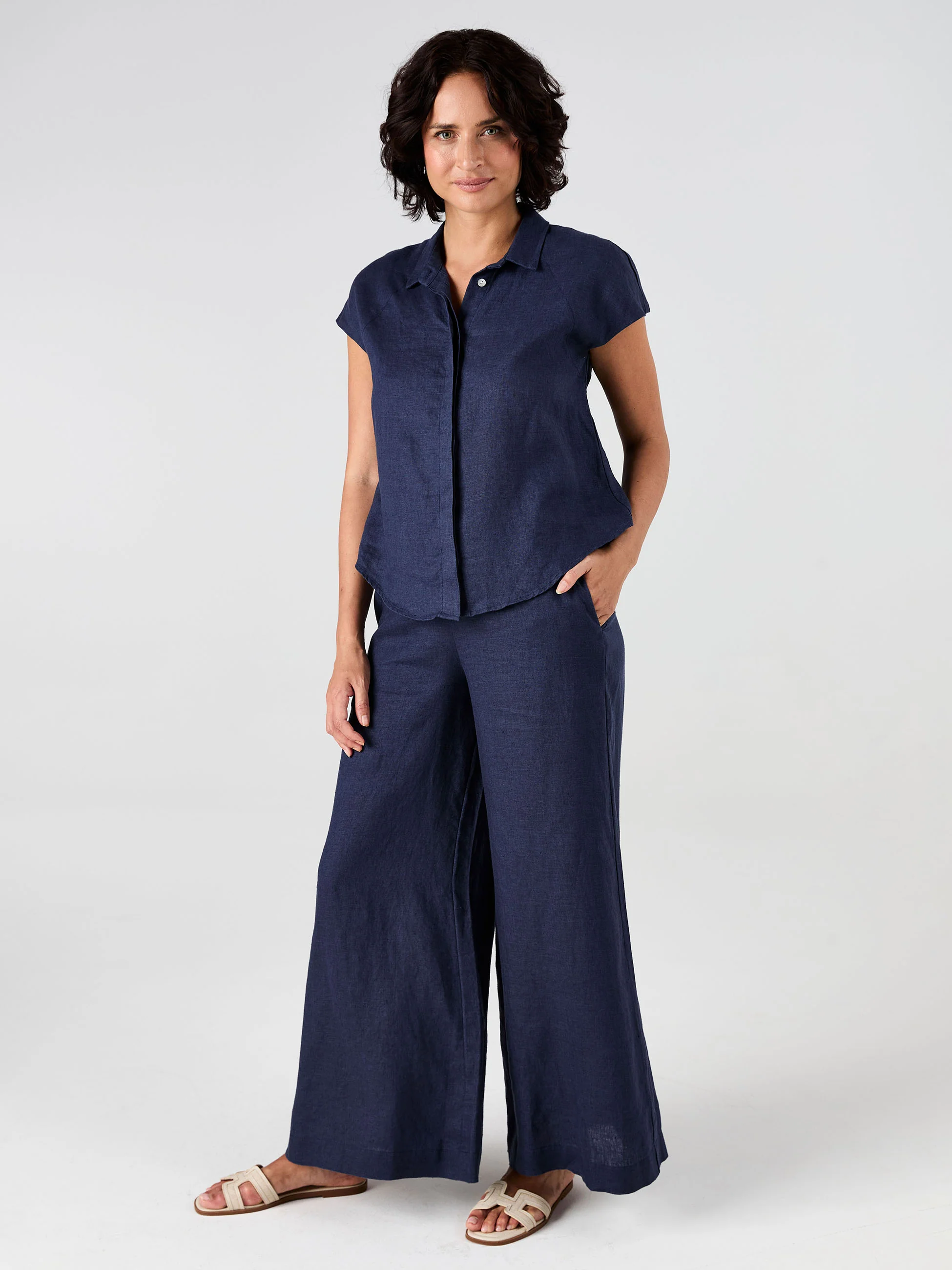 Laurel Linen Shirt - Navy - Image 8