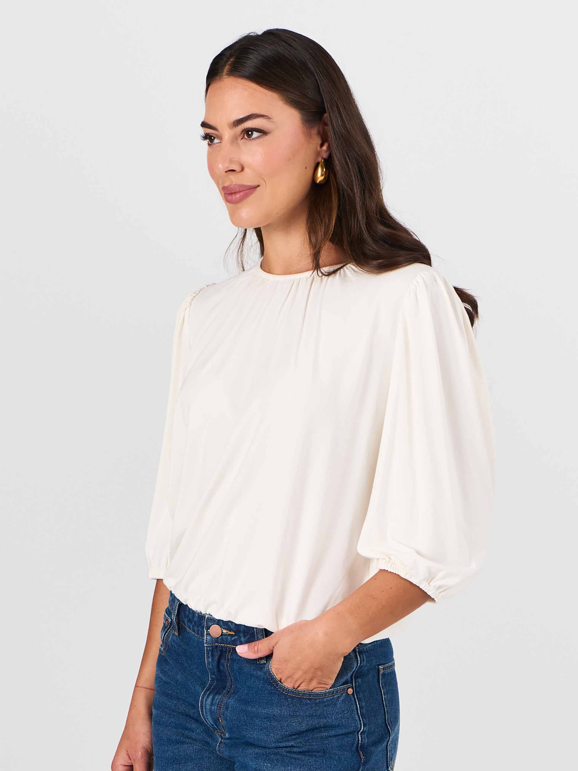 Millie Modal Top - Soft White - Image 2