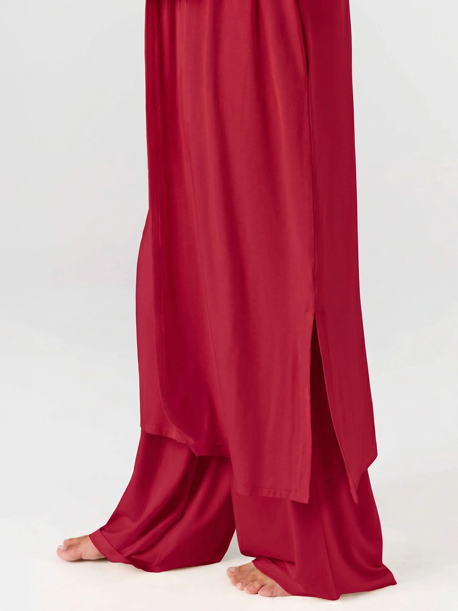 Modal Longline Cardigan - Cherry - Image 2