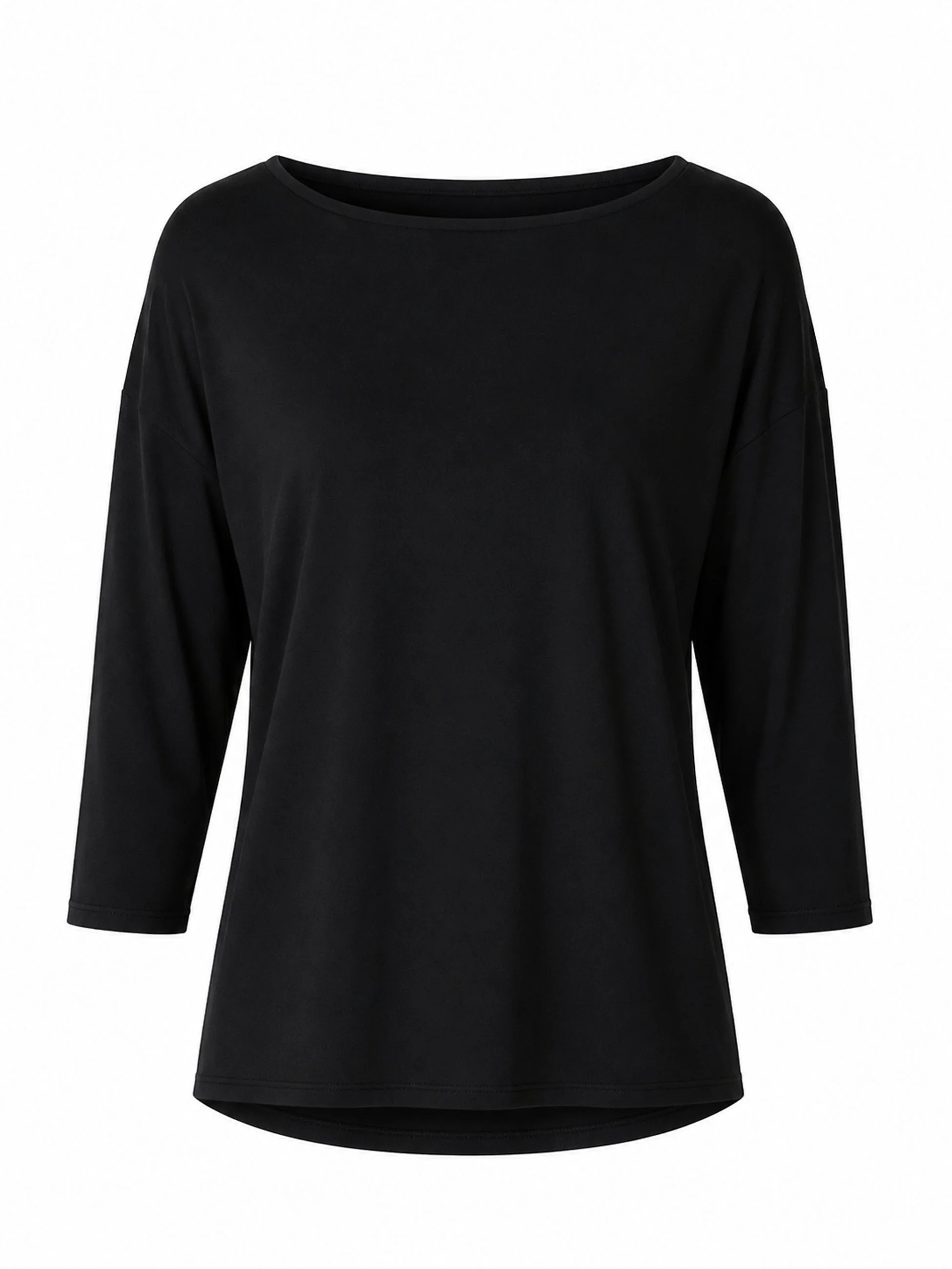 Modal Luxe Layer Tee 3/4 Sleeve - Black - Image 5