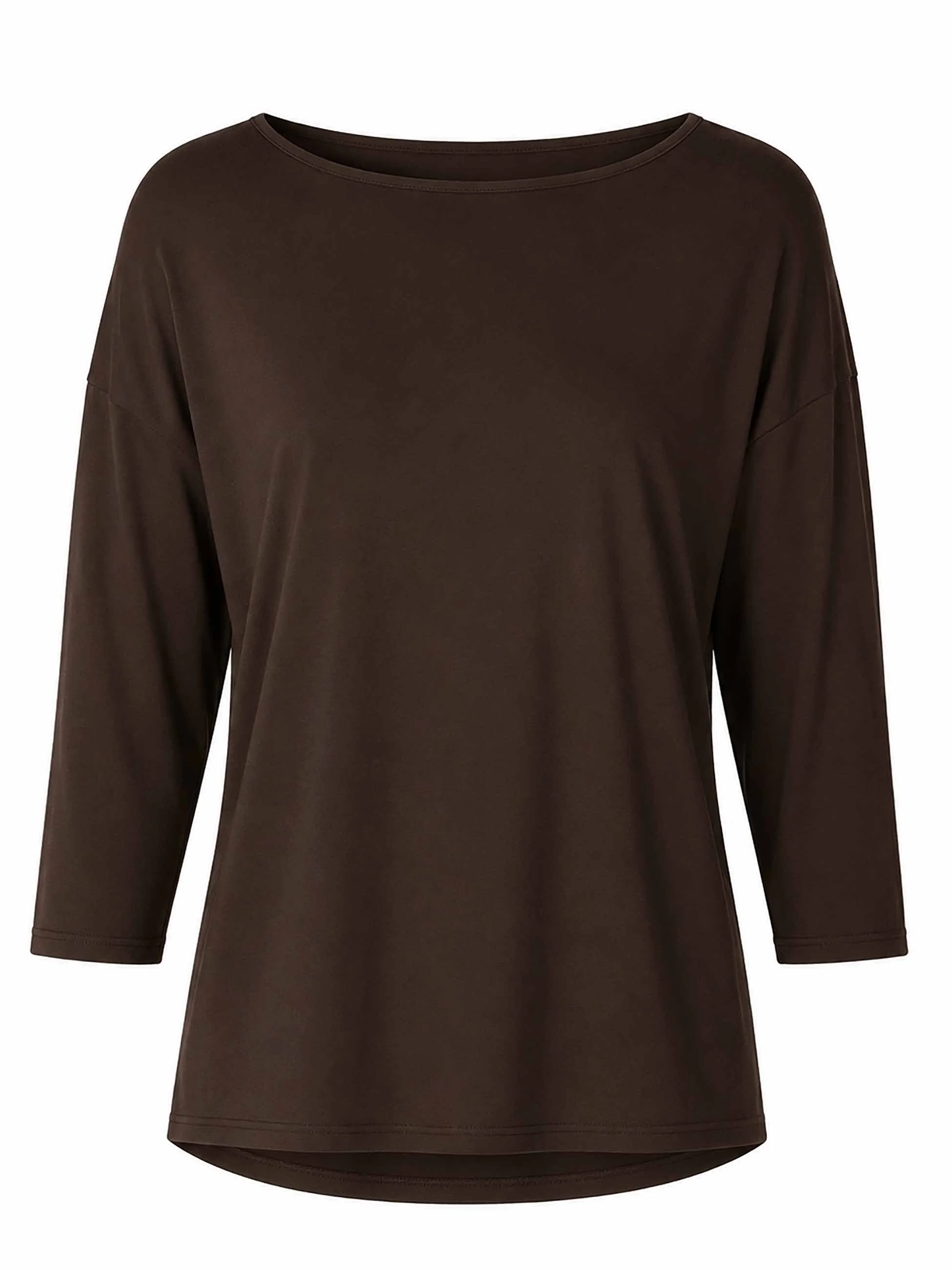 Modal Luxe Layer Tee 3/4 Sleeve - Coffee Bean - Image 5