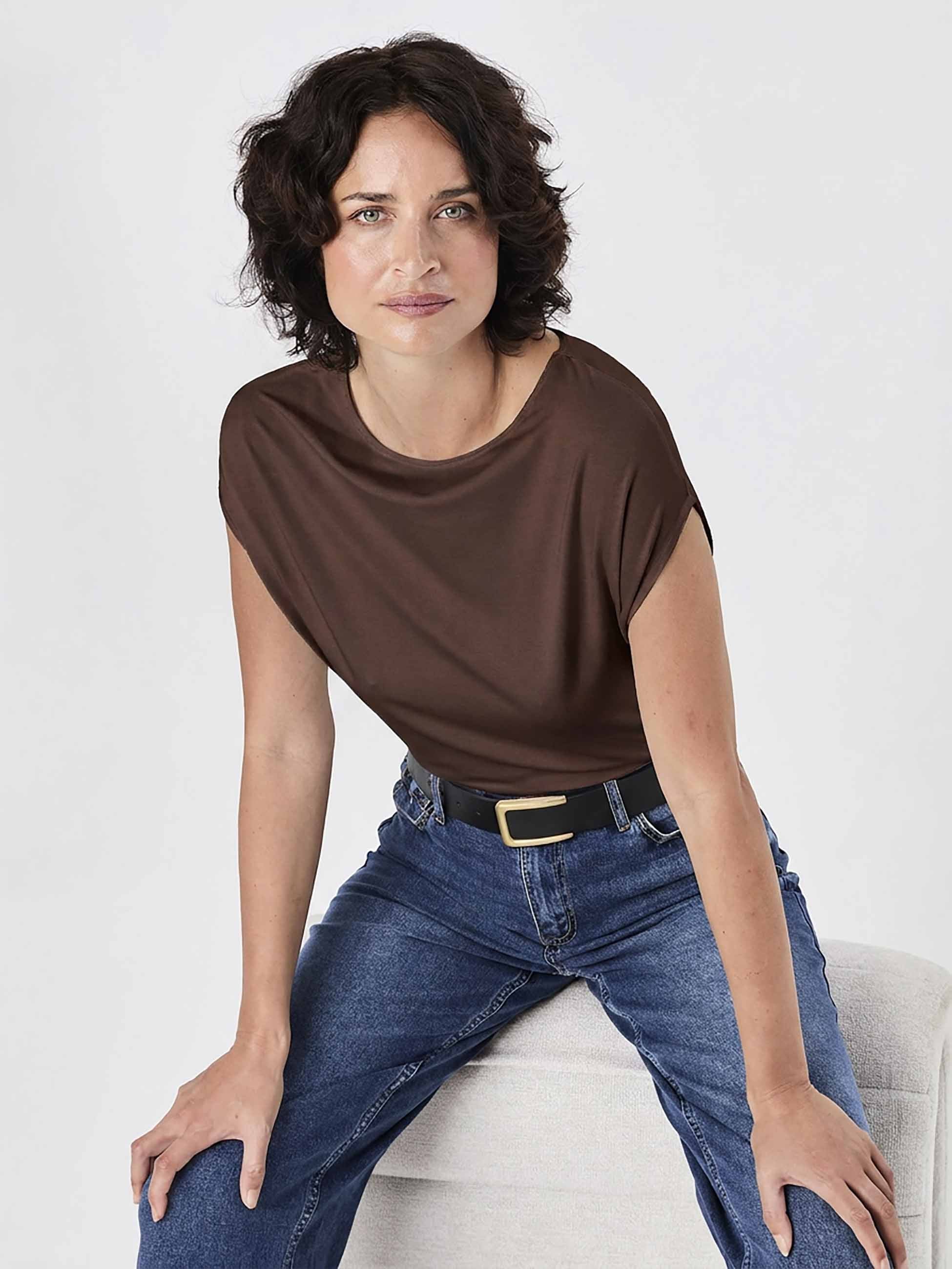 Modal Luxe Layer Tee - Coffee Bean - Image 5