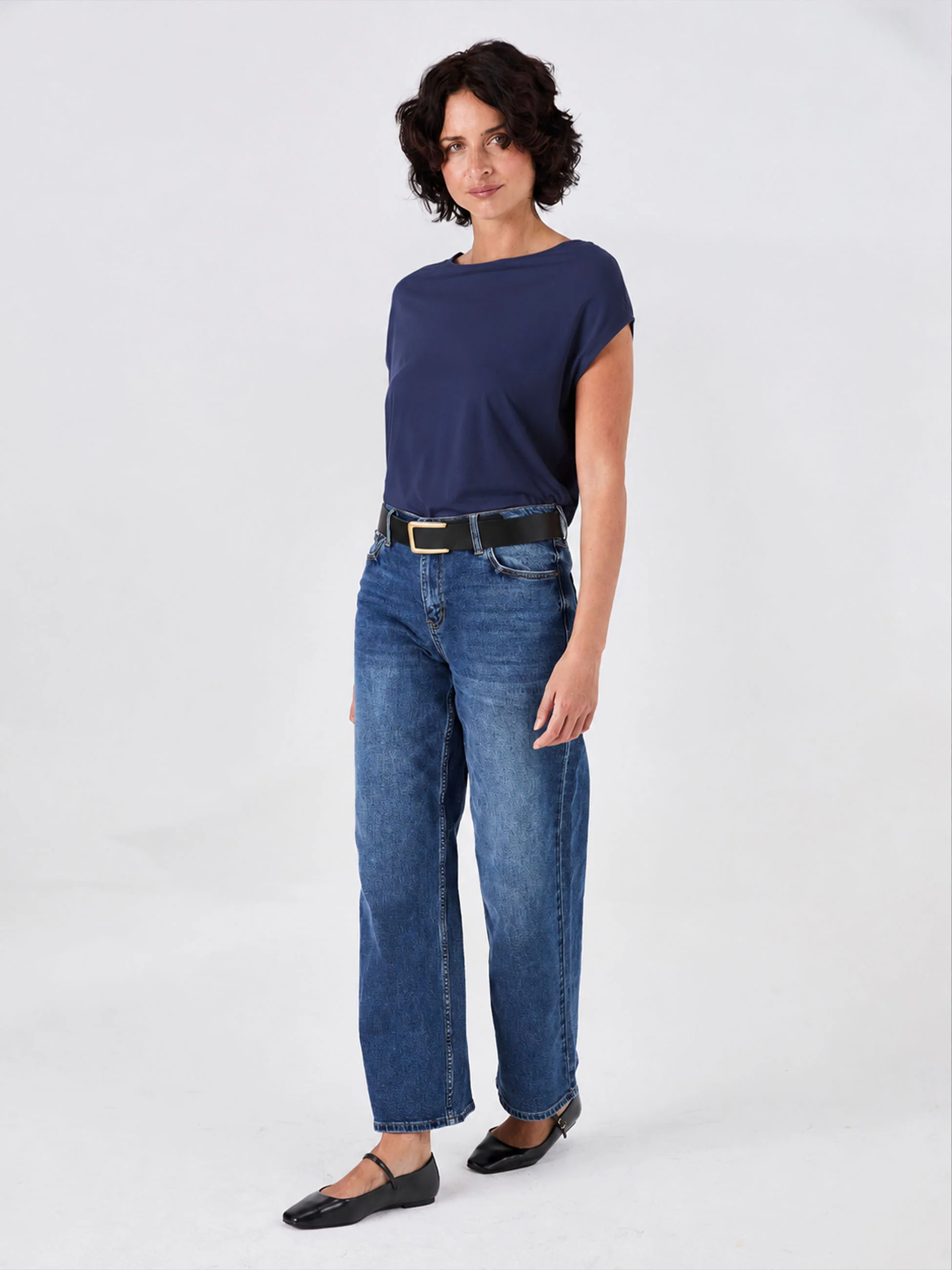Modal Luxe Layer Tee - Navy - Image 5