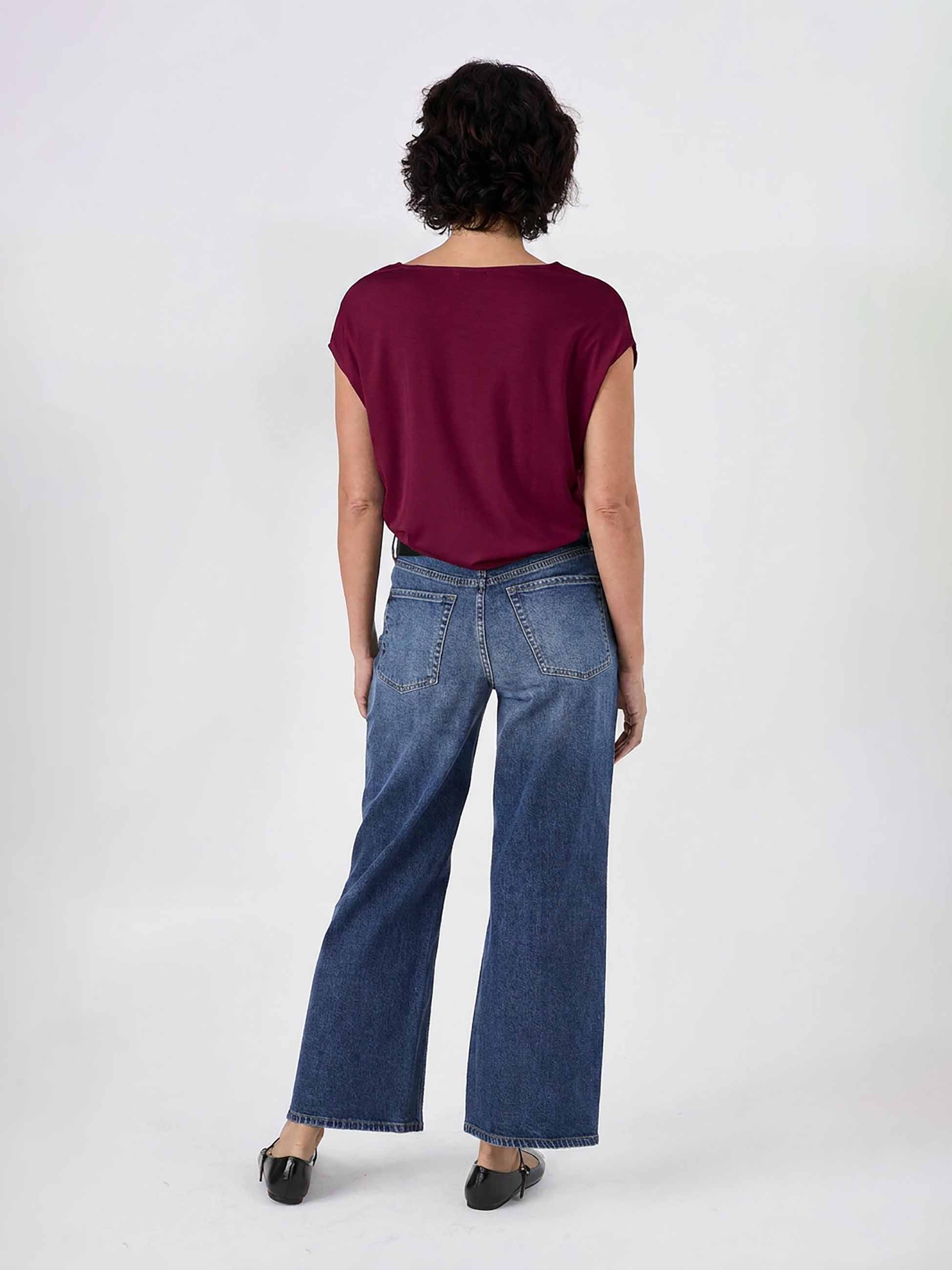 Modal Luxe Layer Tee - Sangria - Image 2