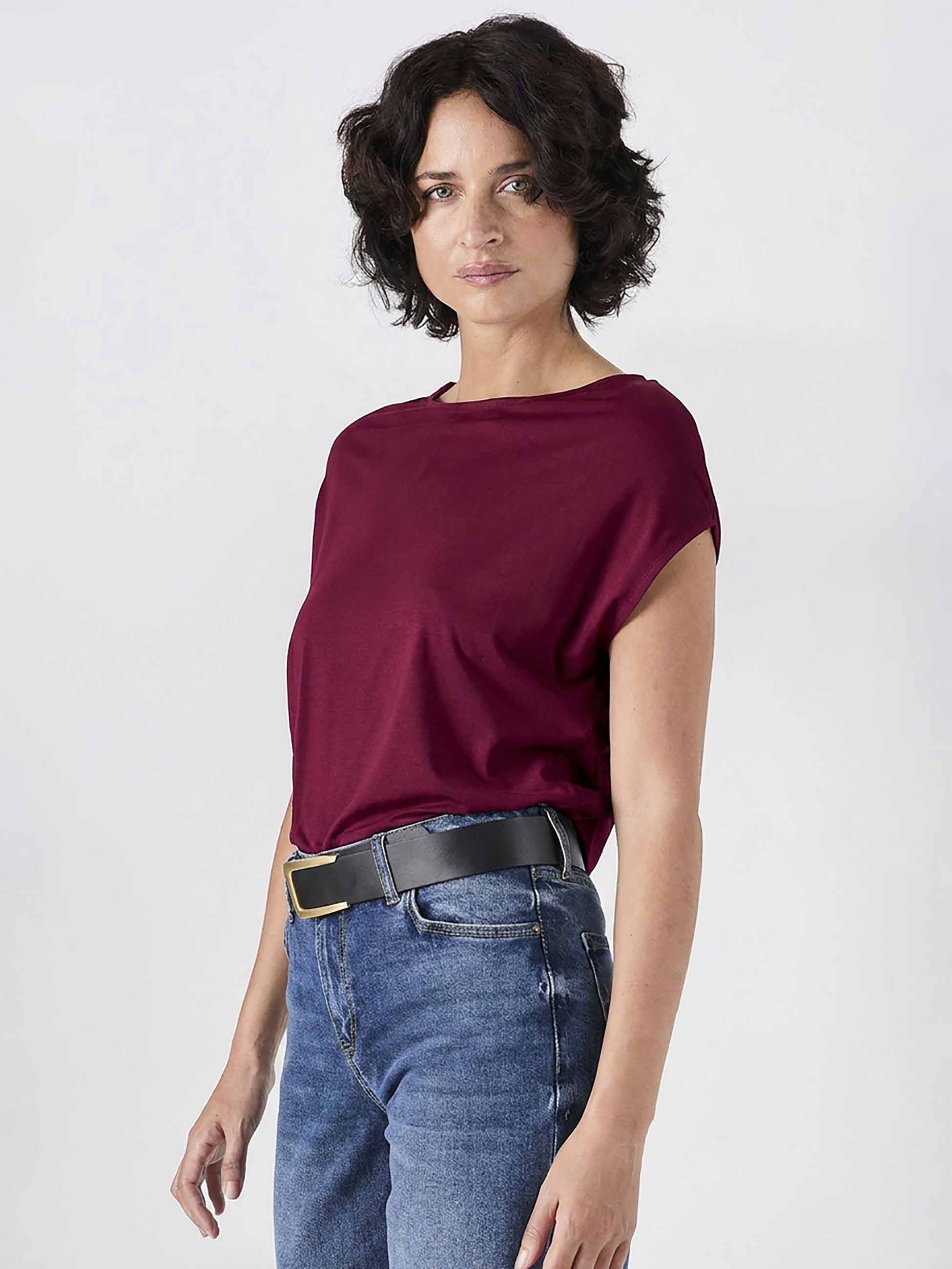 Modal Luxe Layer Tee - Sangria - Image 4