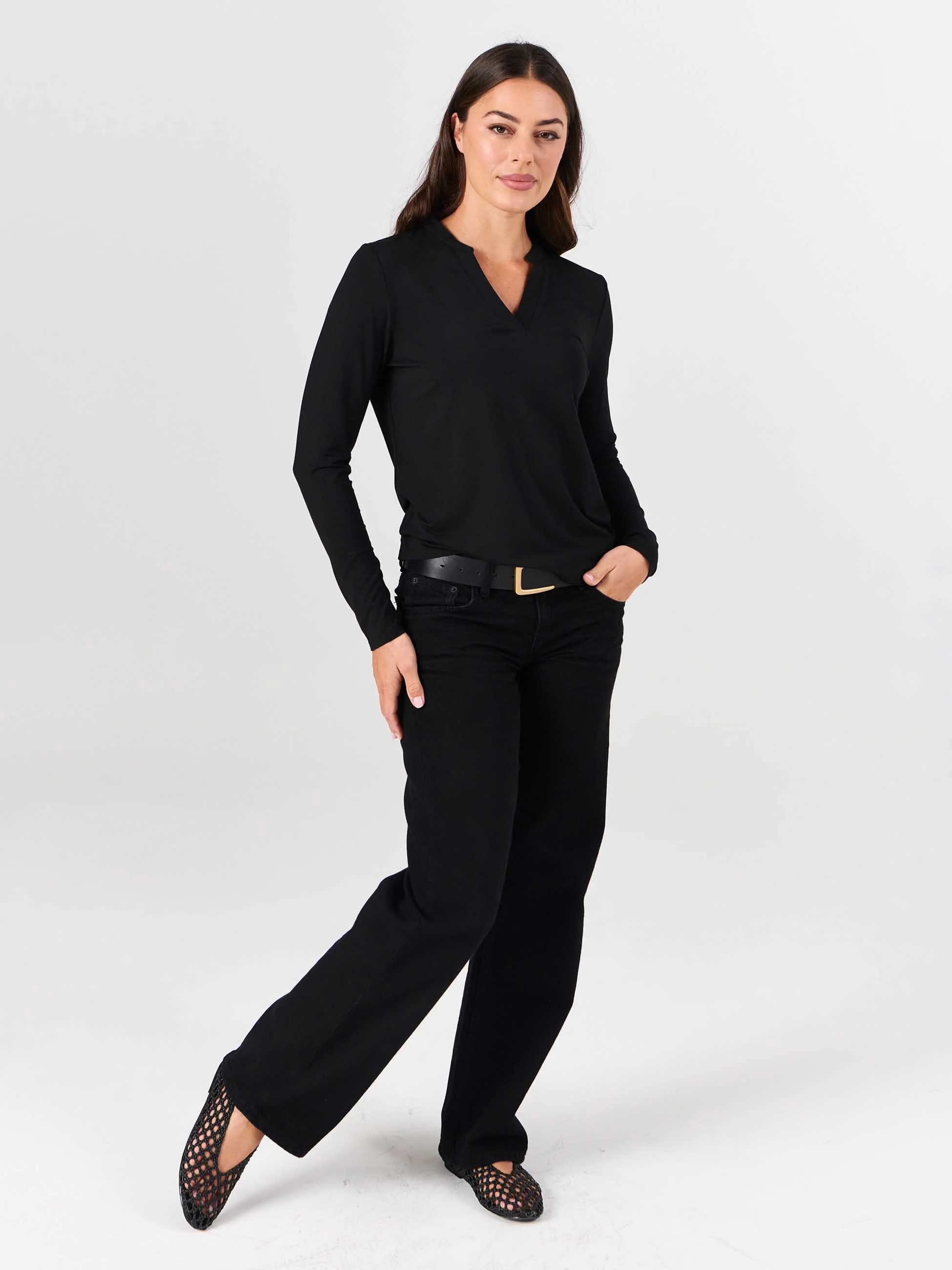 Nero Long Sleeve Top - Black - Image 3
