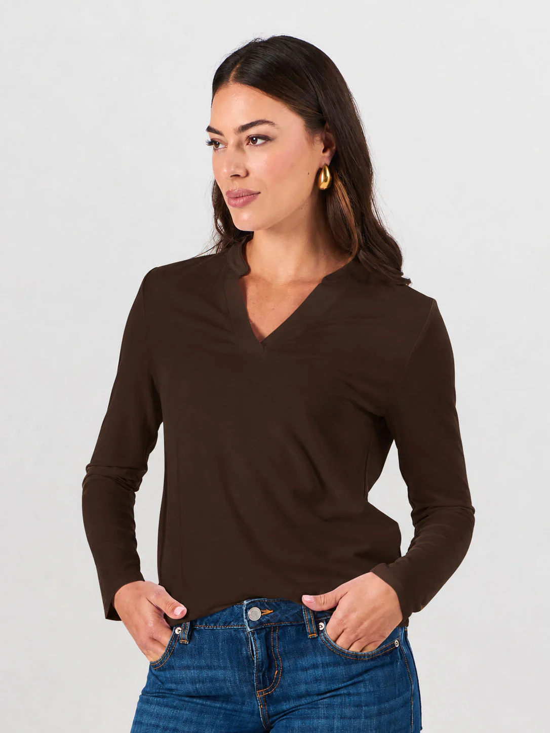 Nero Long Sleeve Top - Coffee Bean - Image 3
