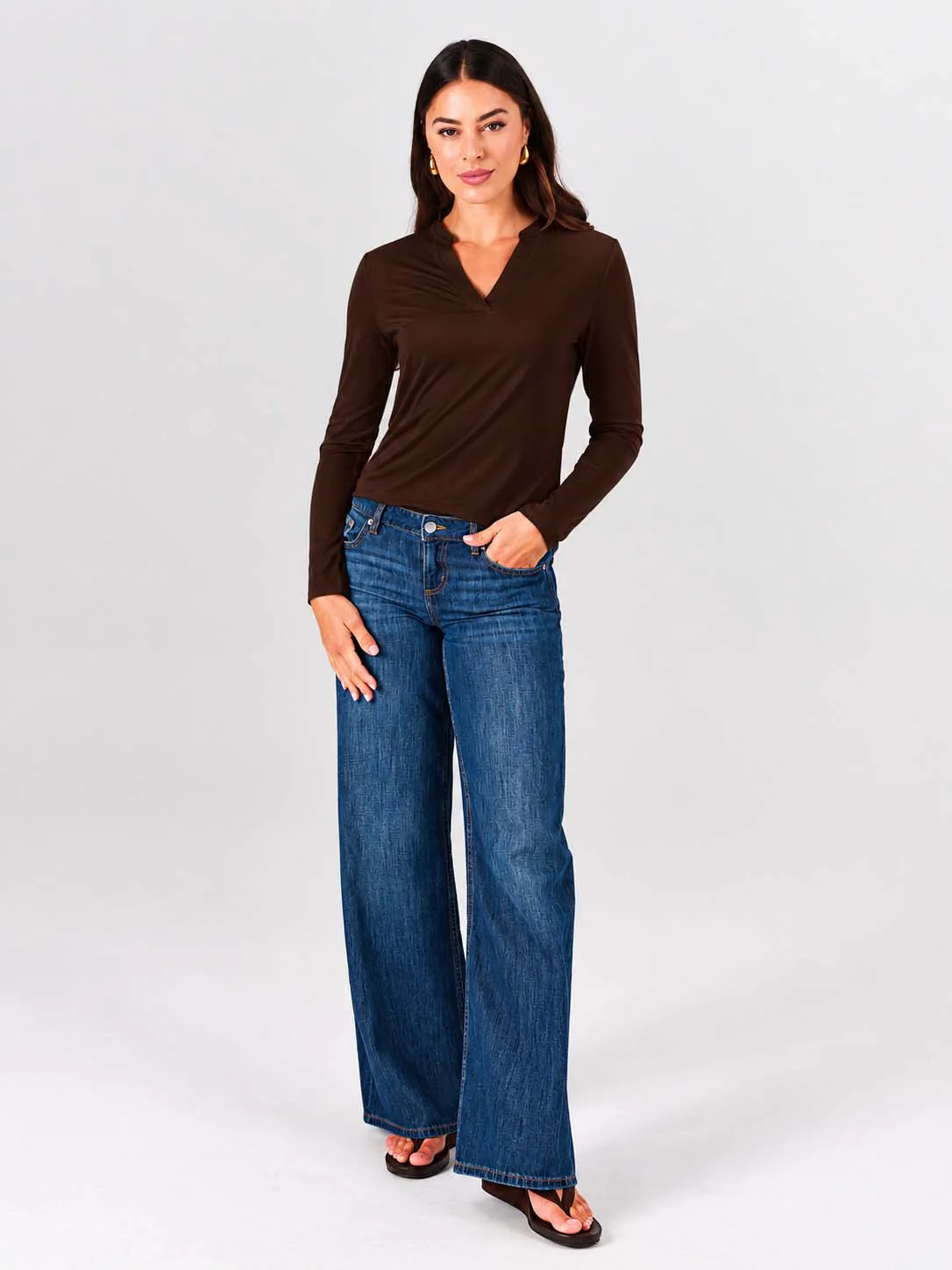 Nero Long Sleeve Top - Coffee Bean - Image 4