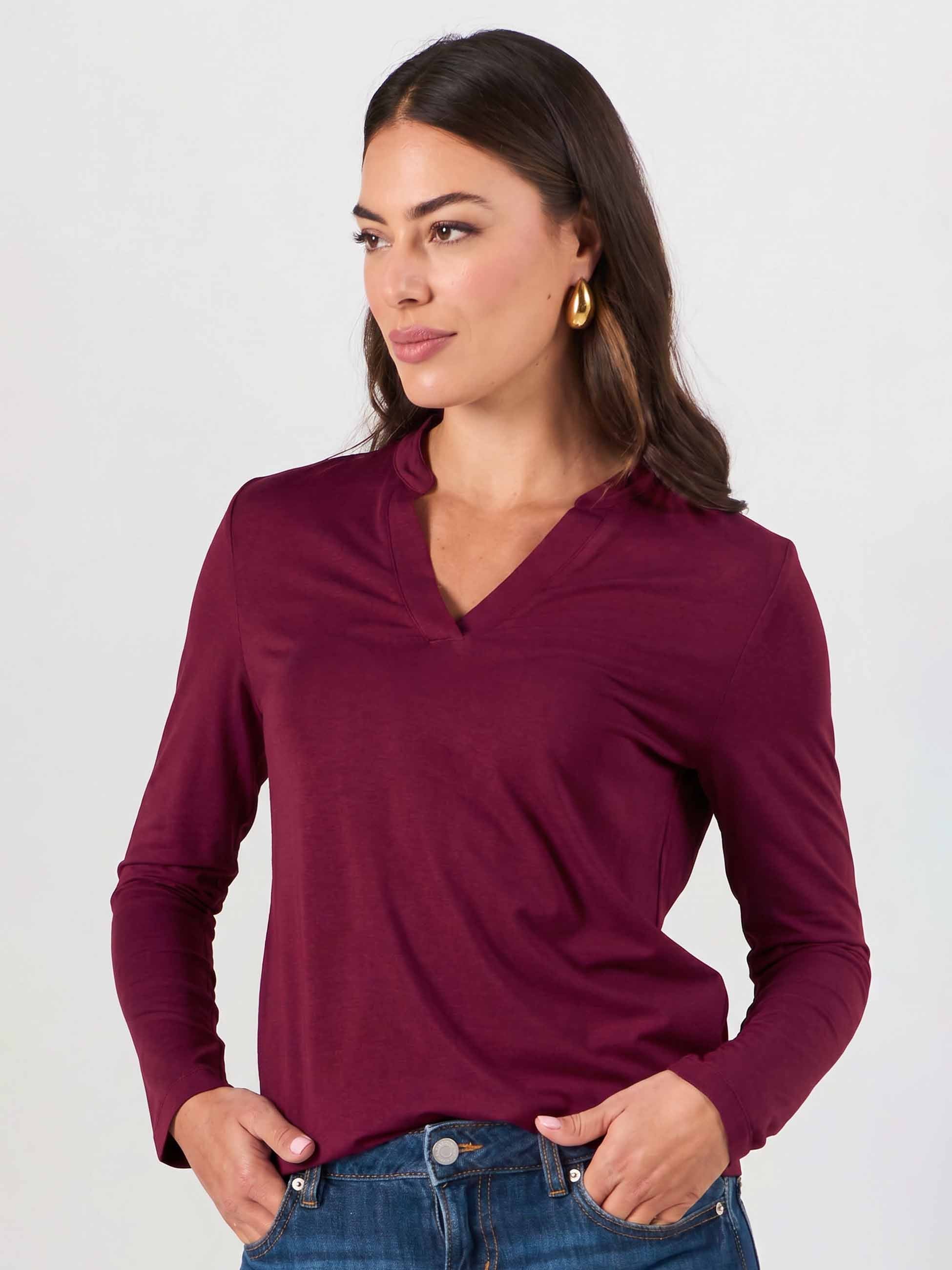 Nero Long Sleeve Top - Sangria - Image 3