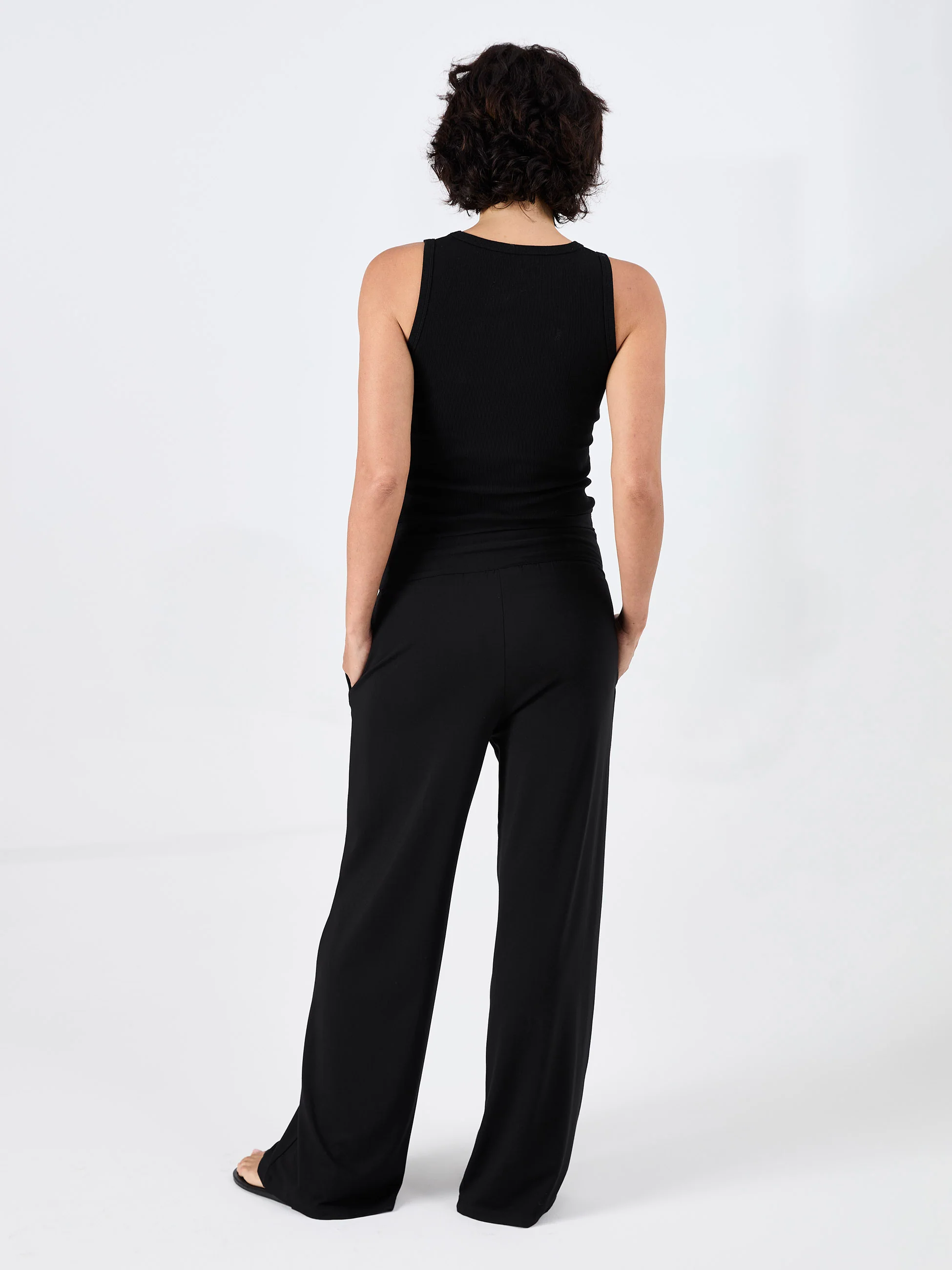 Nomad Modal Wide Leg Pant - Black - Image 4