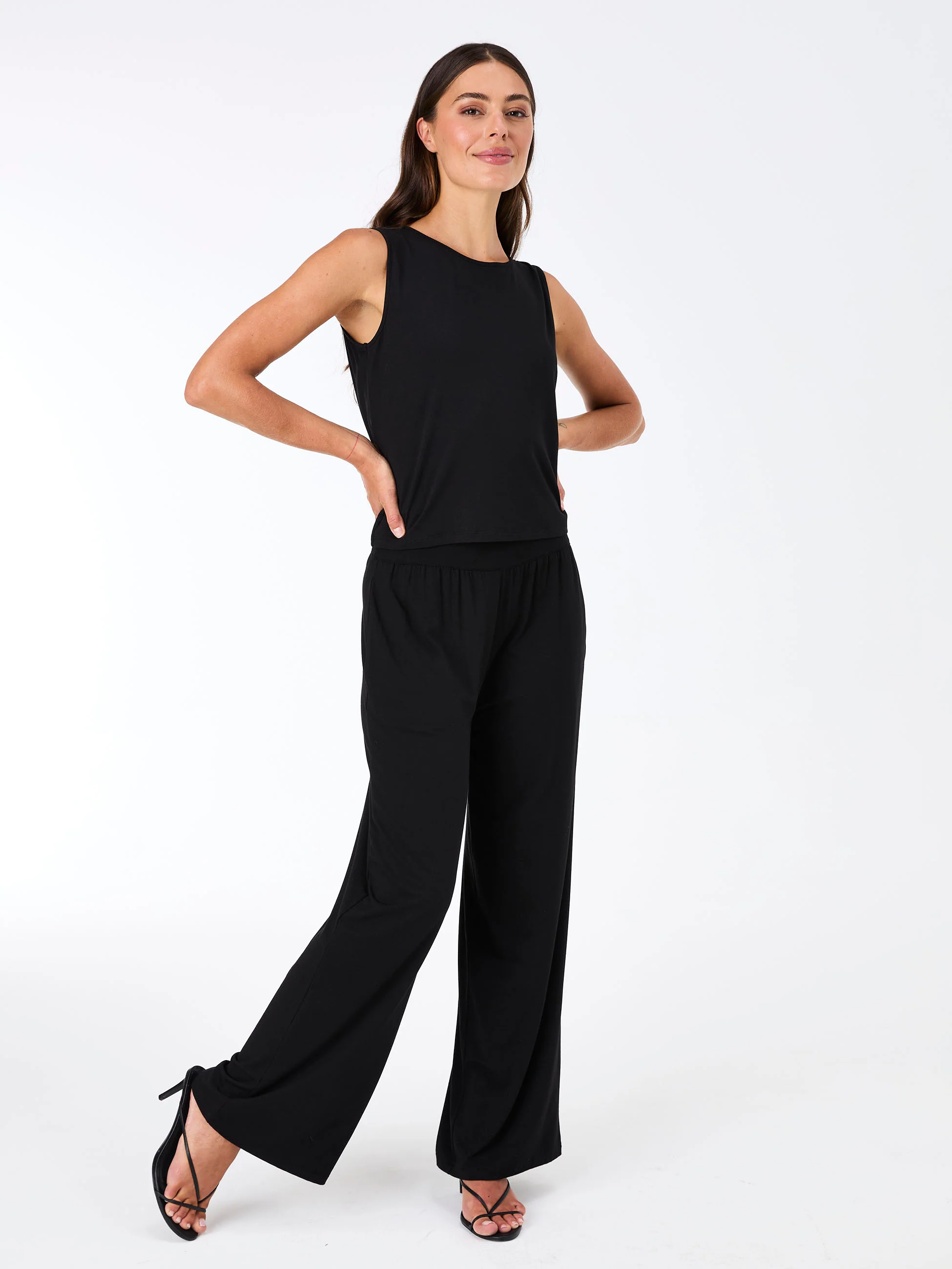 Nomad Modal Wide Leg Pant - Black - Image 7