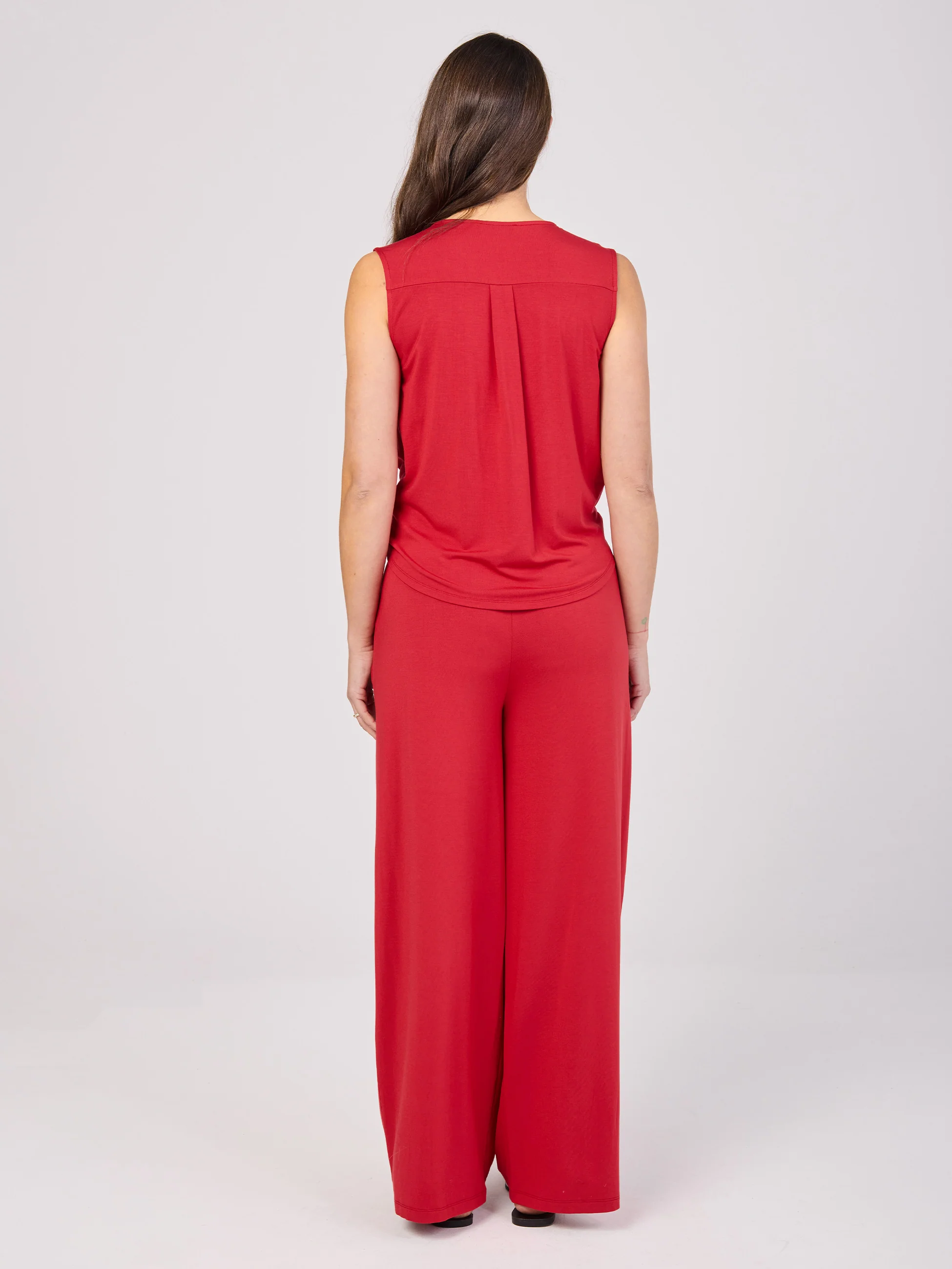 Nomad Modal Wide Leg Pant - Cherry - Image 6
