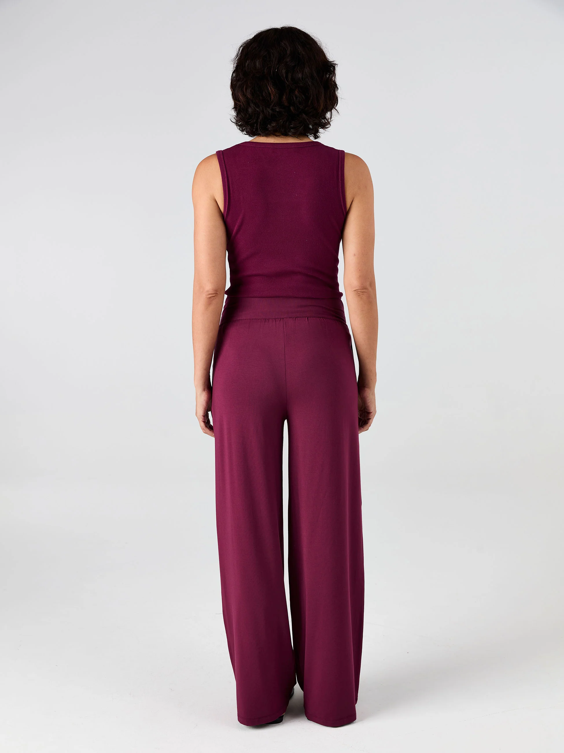 Nomad Modal Wide Leg Pant - Ruby - Image 4