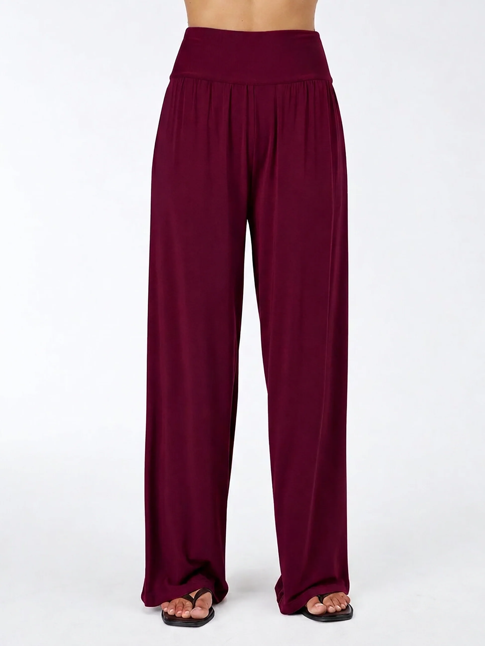 Nomad Modal Wide Leg Pant - Sangria - Image 6