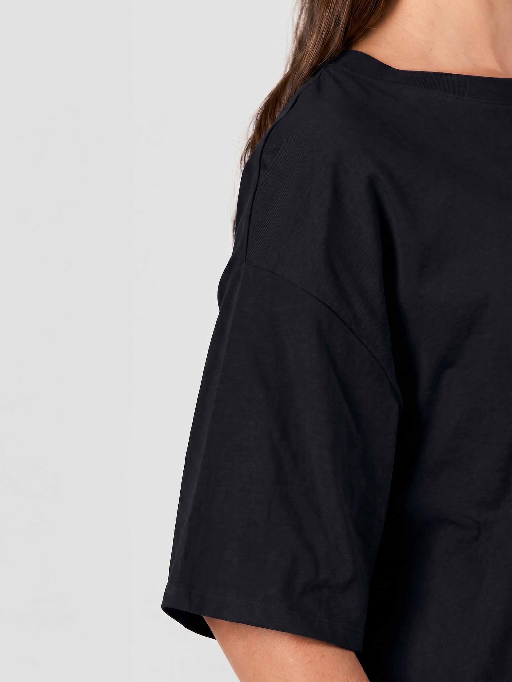 Oversized Pima Cotton Tee - Black - Image 5