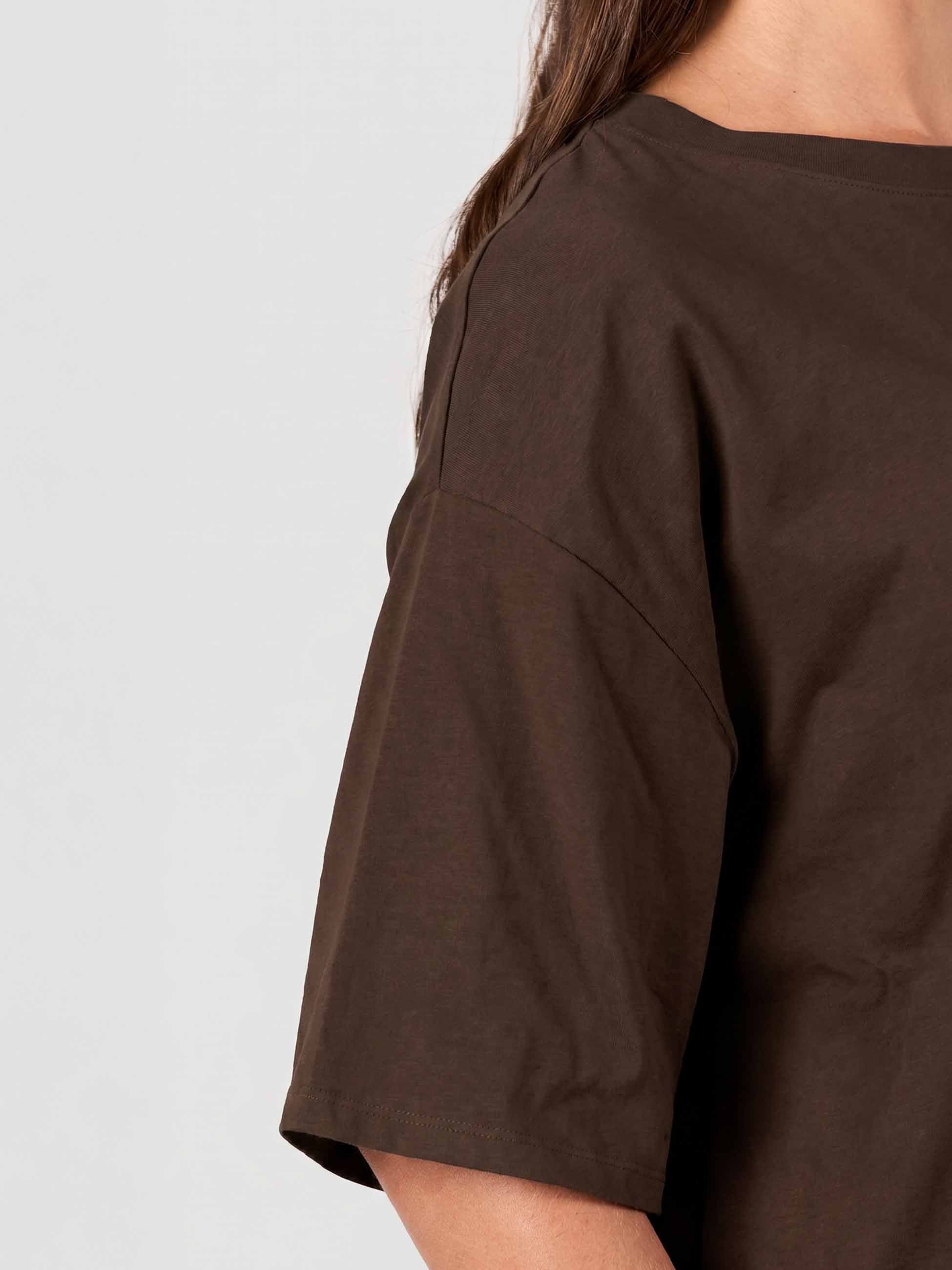 Oversized Pima Cotton Tee - Coffee Bean - Image 6