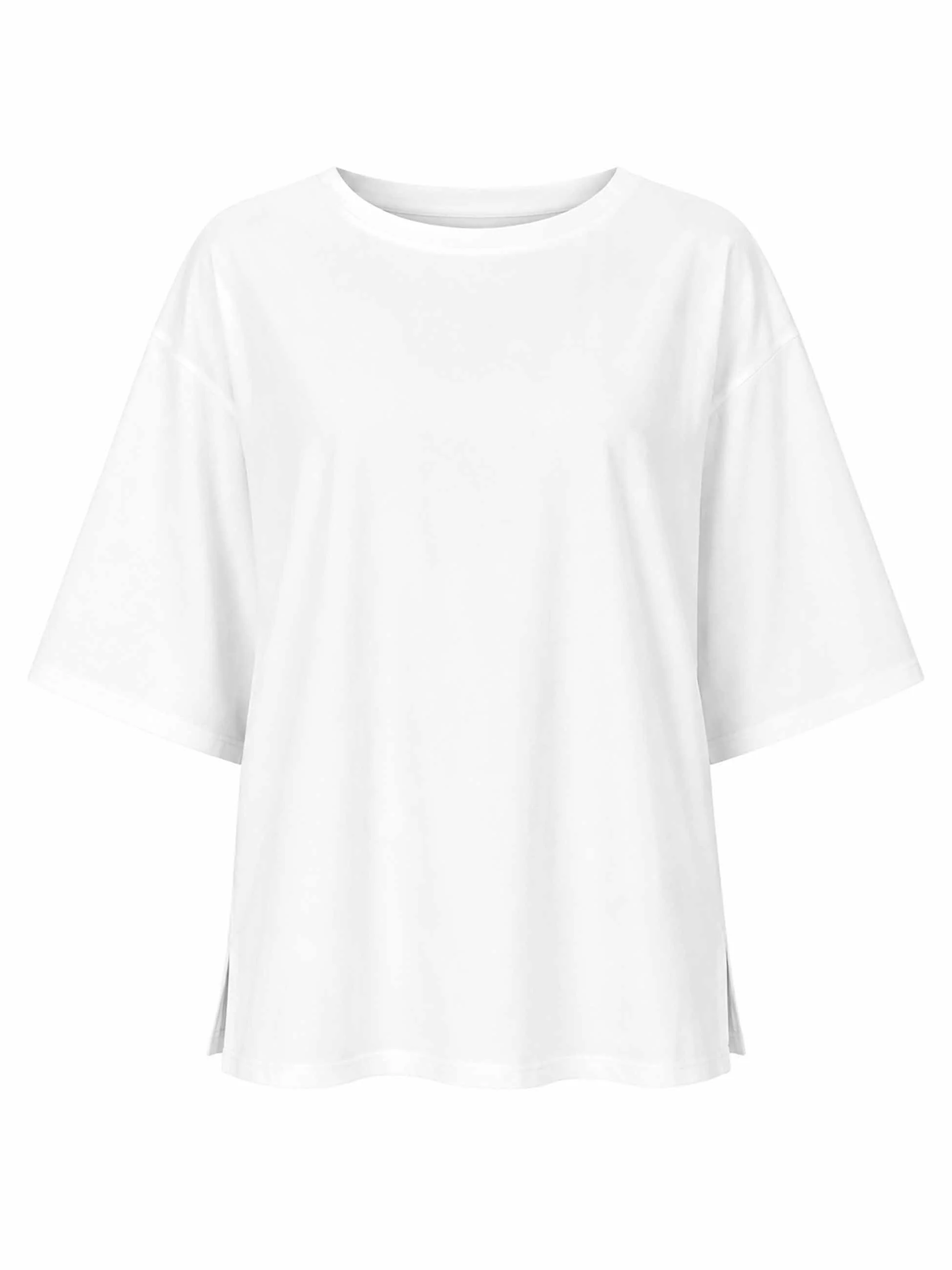 Oversized Pima Cotton Tee - Soft White - Image 4