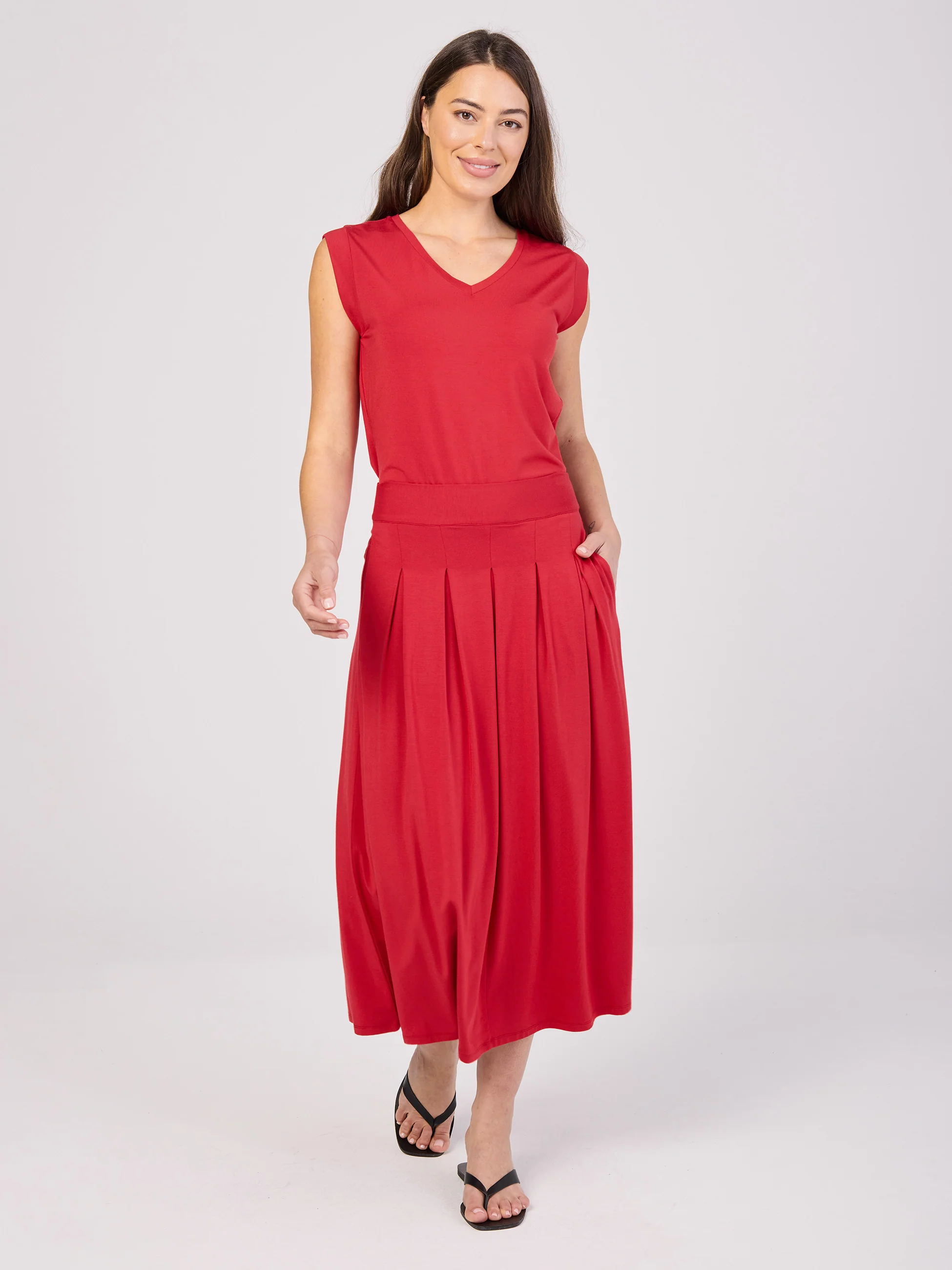 Pleat Skirt - Cherry - Image 2