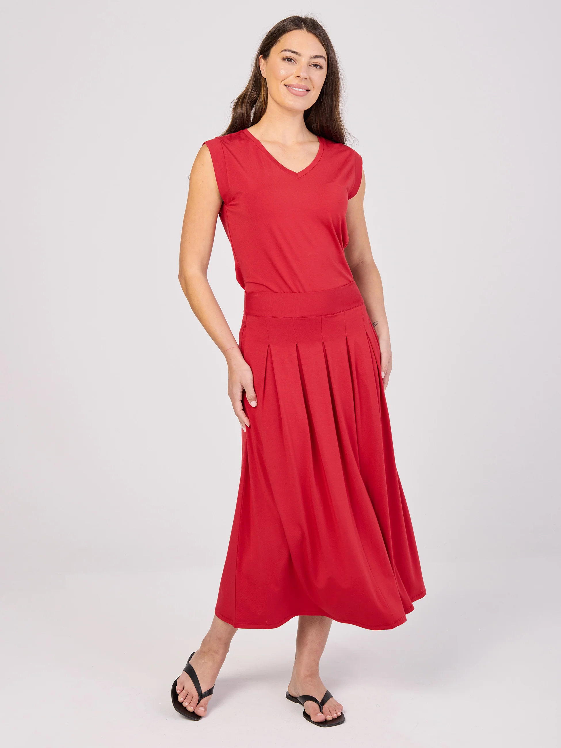 Pleat Skirt - Cherry - Image 7