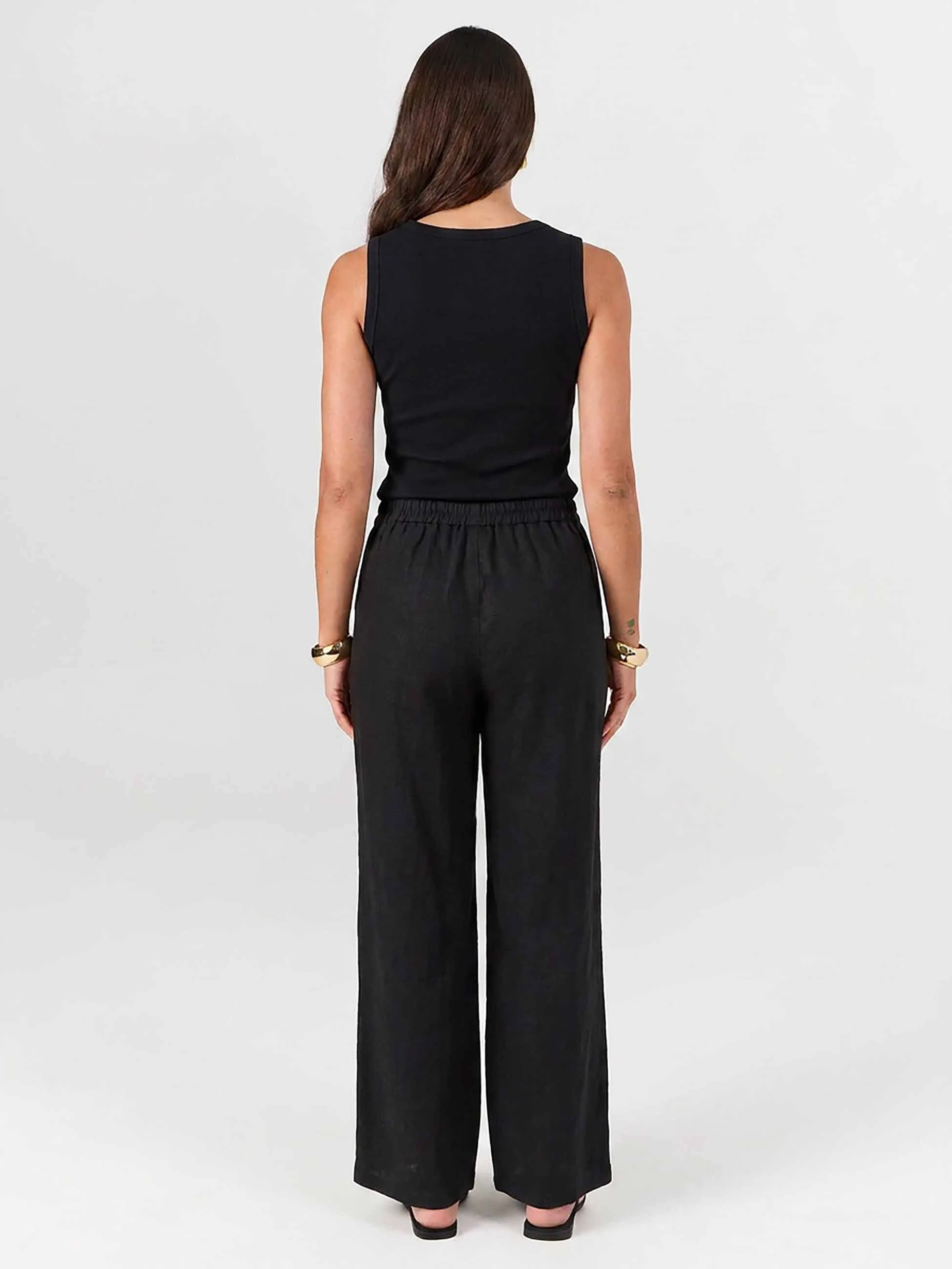 Sasha Linen Pants - Black - Image 3