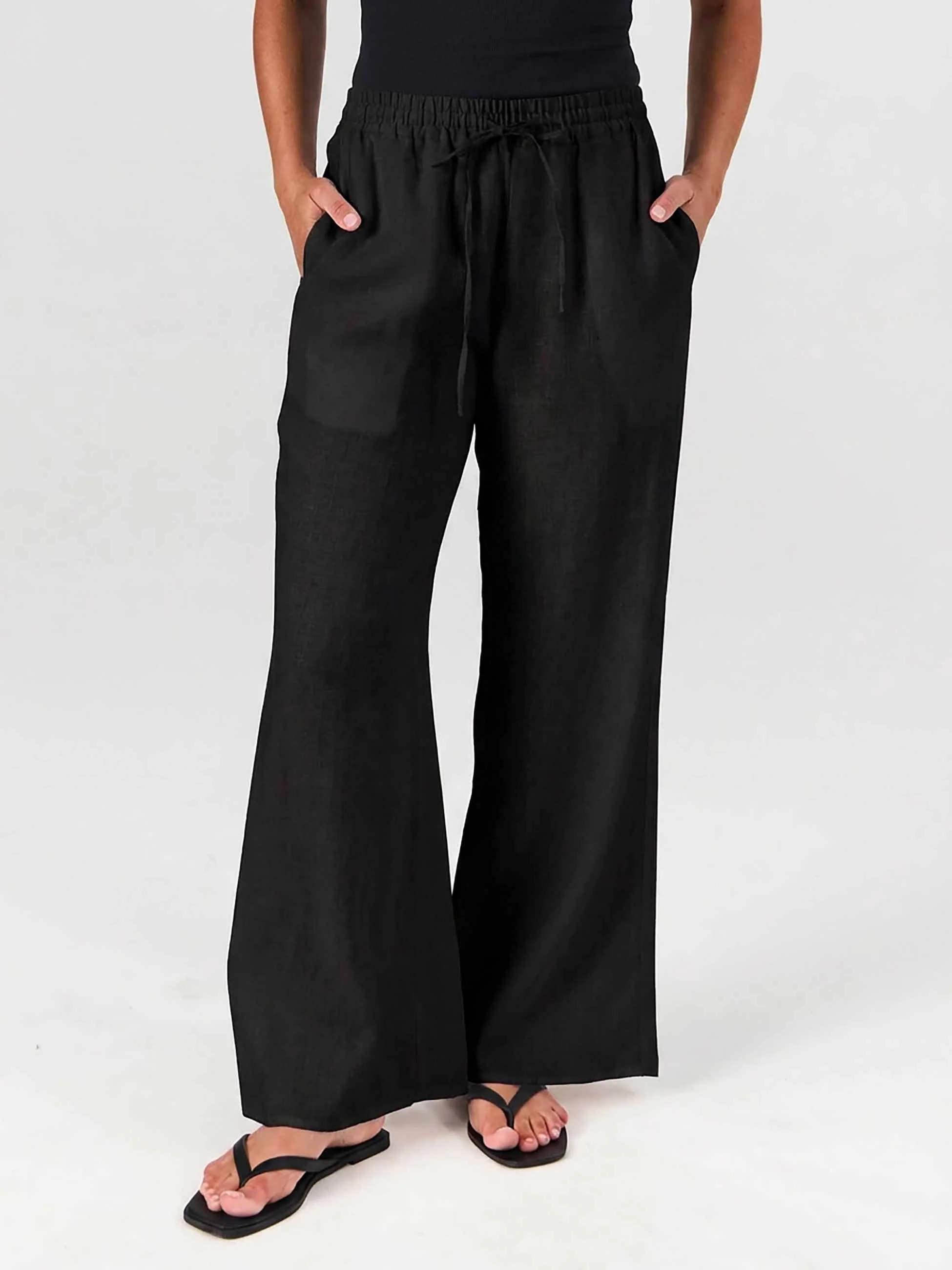Sasha Linen Pants - Black - Image 6