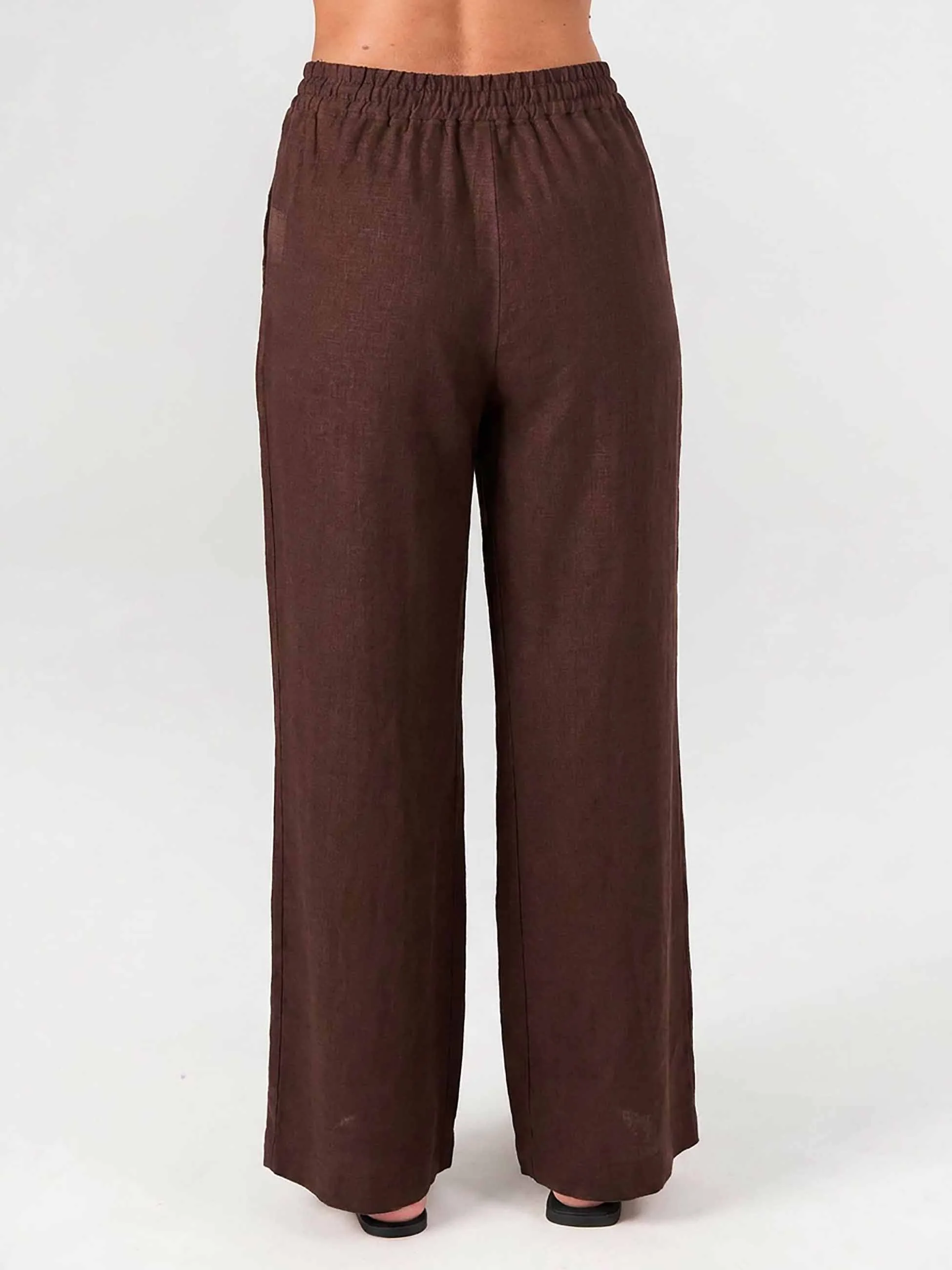 Sasha Linen Pants - Mocha - Image 5