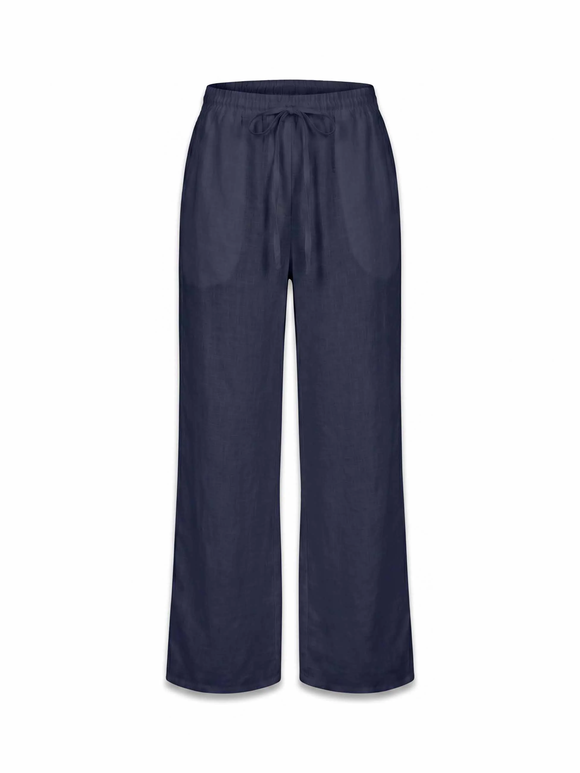 Sasha Linen Pants - Navy - Image 4