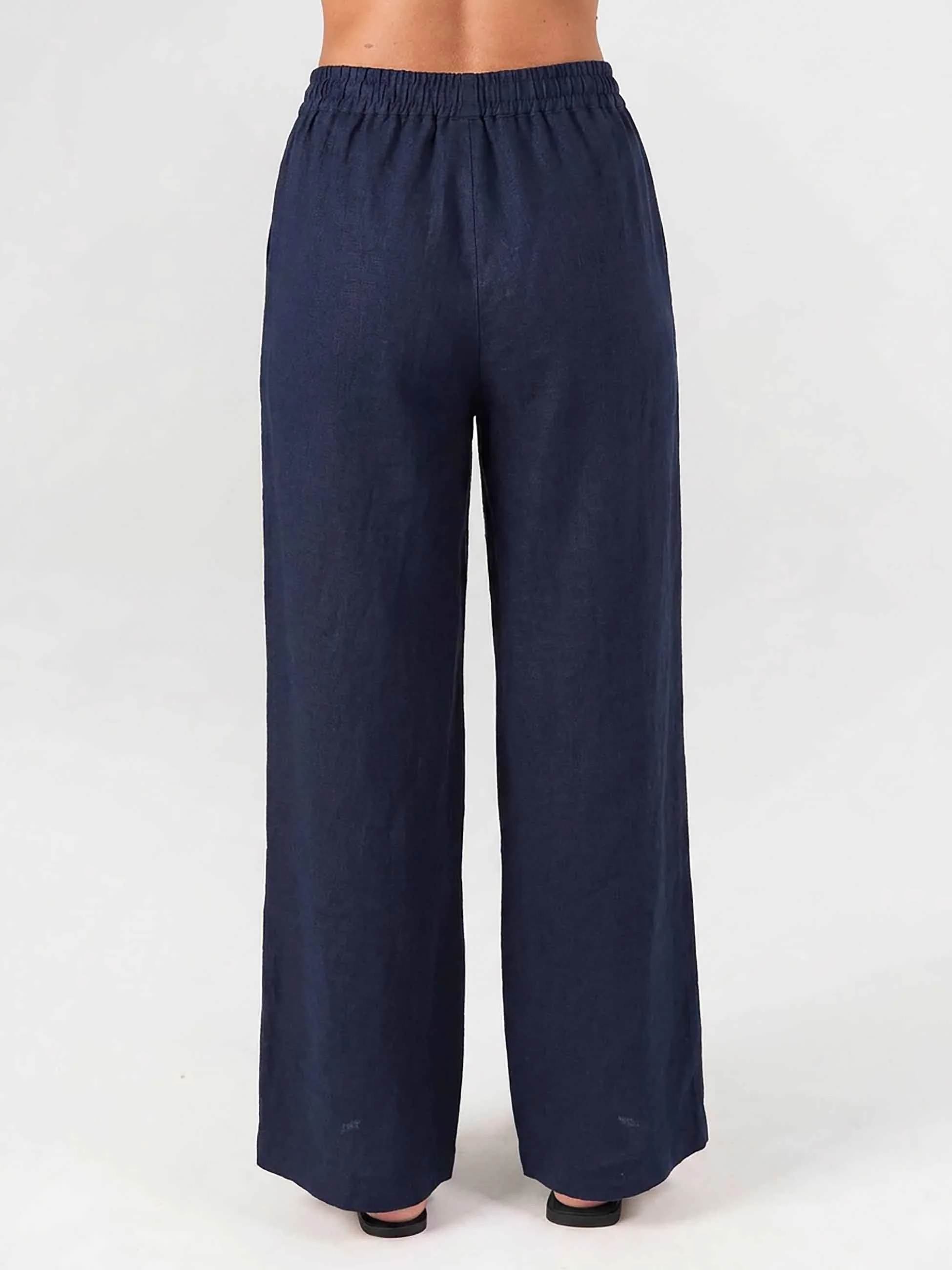 Sasha Linen Pants - Navy - Image 5