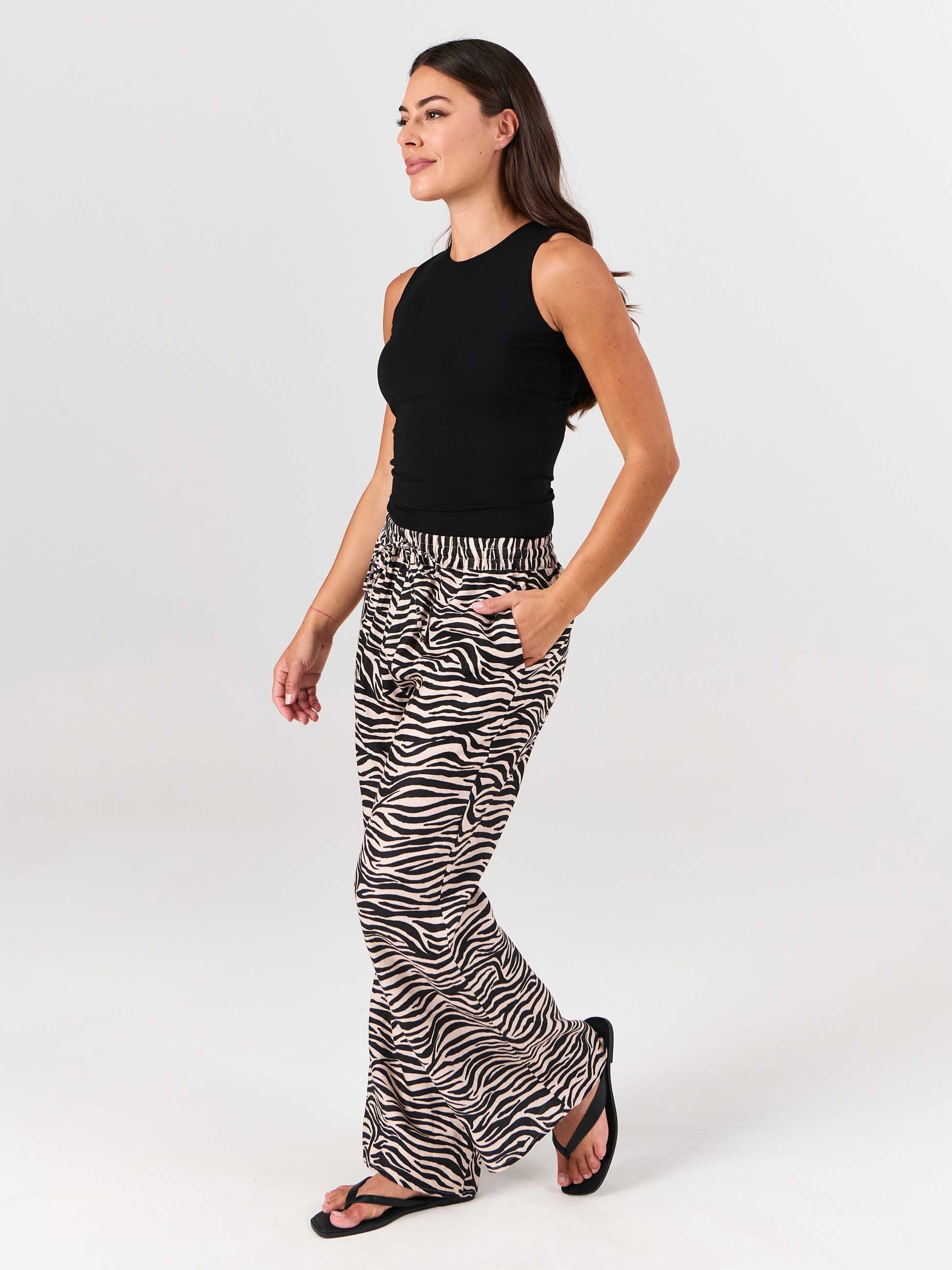 Sasha Linen Pants - Zebra - Image 3