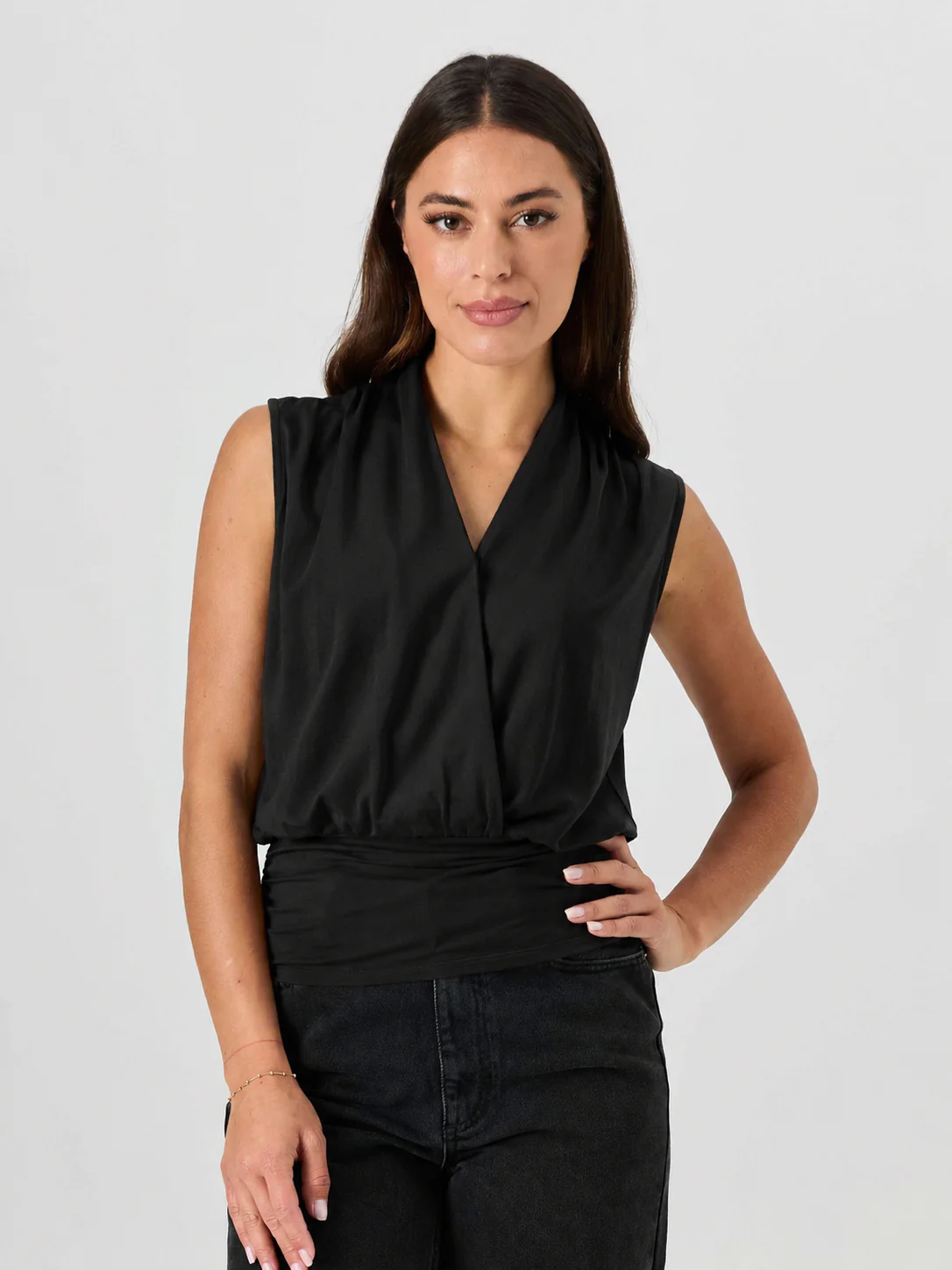 Shawl Collar Top Black - Image 2