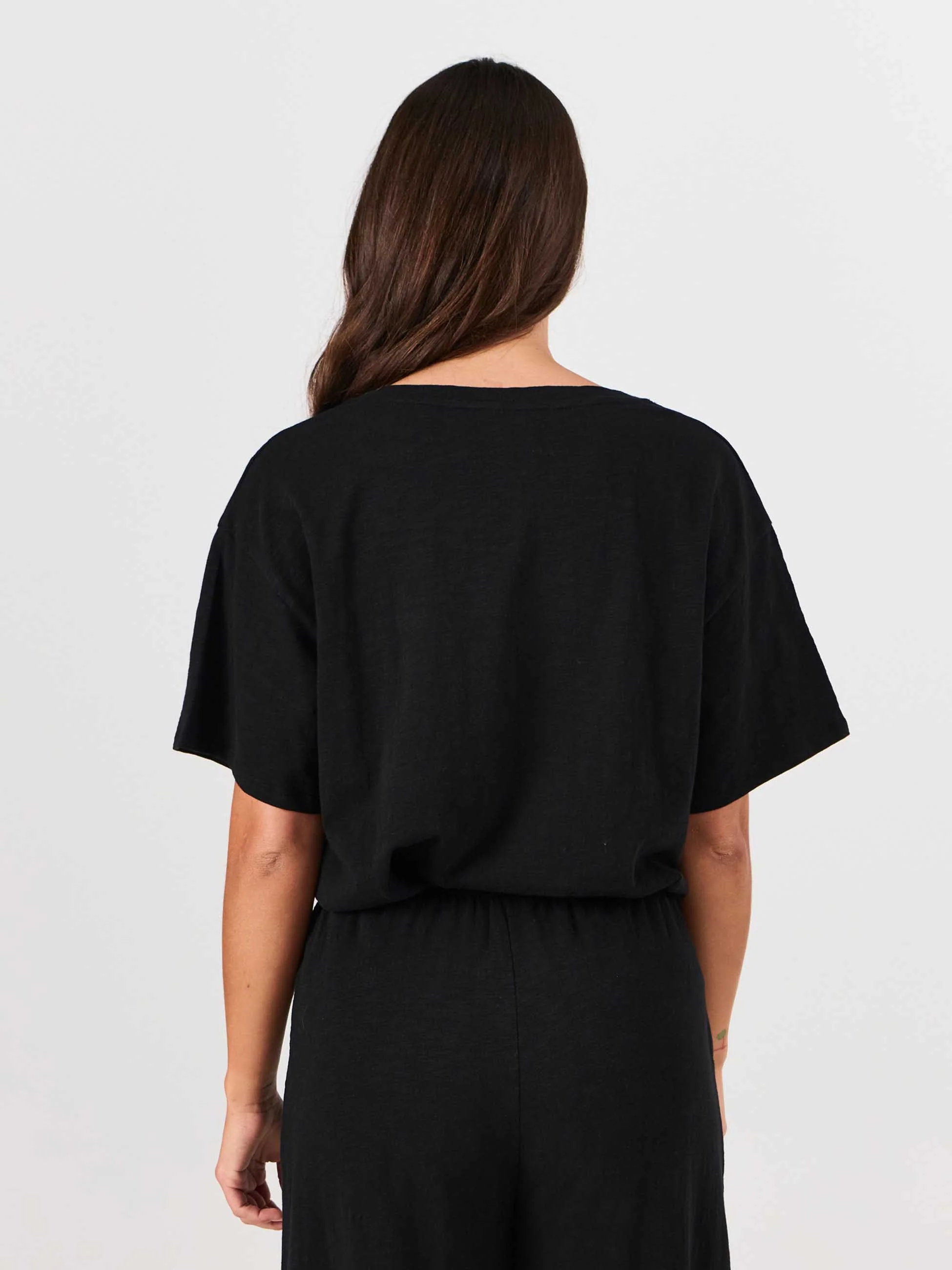 Textured Slub Eden Tee - Black - Image 3